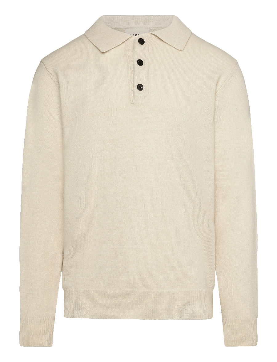 Solid - SDRICK POLO - poloer i strik med lange ærmer - oatmeal - 0