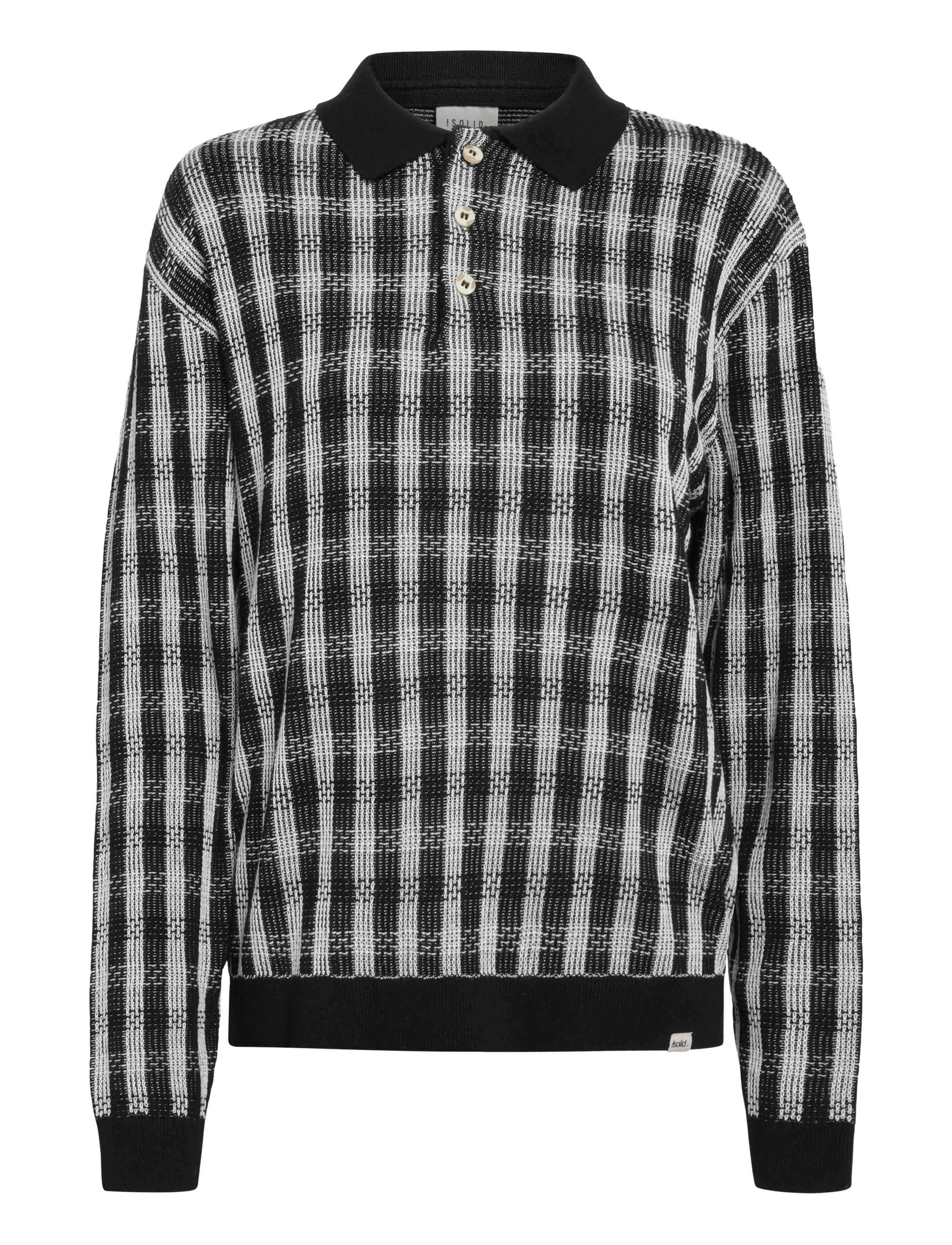 Solid SDVADIM - Långärmade stickade pikétröjor - 194008 BLACK / black