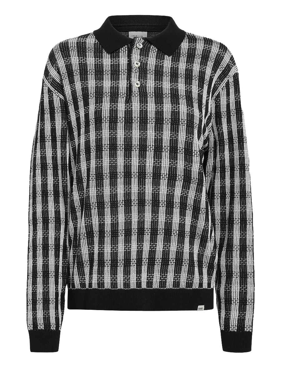Solid - SDVADIM - långärmade stickade pikétröjor - 194008 black - 0