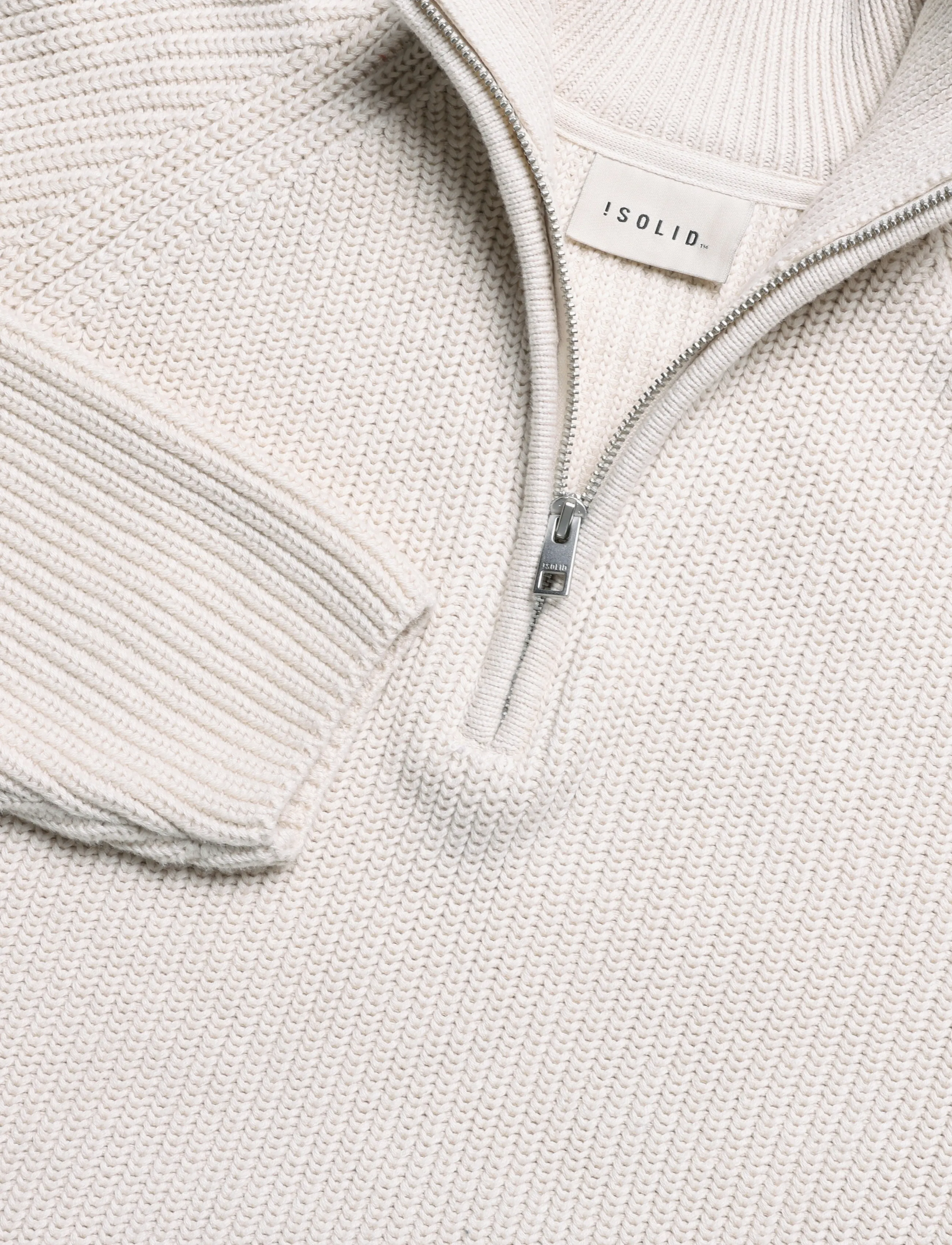 Solid - SDWILLIS HI NECK - pullover mit halbem reißverschluss - oatmeal - 2