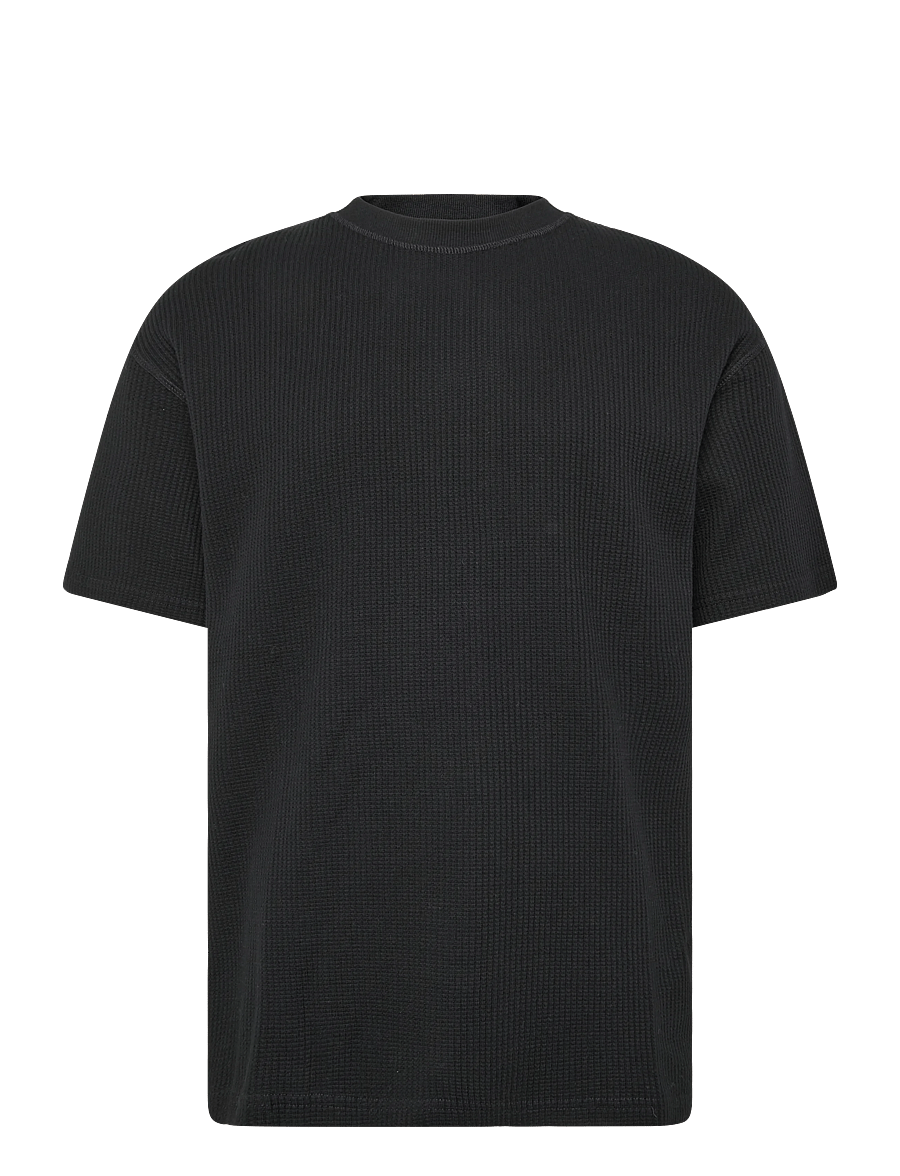 Solid - SDDANTON WAFFLE TEE - kortærmede t-shirts - true black - 0