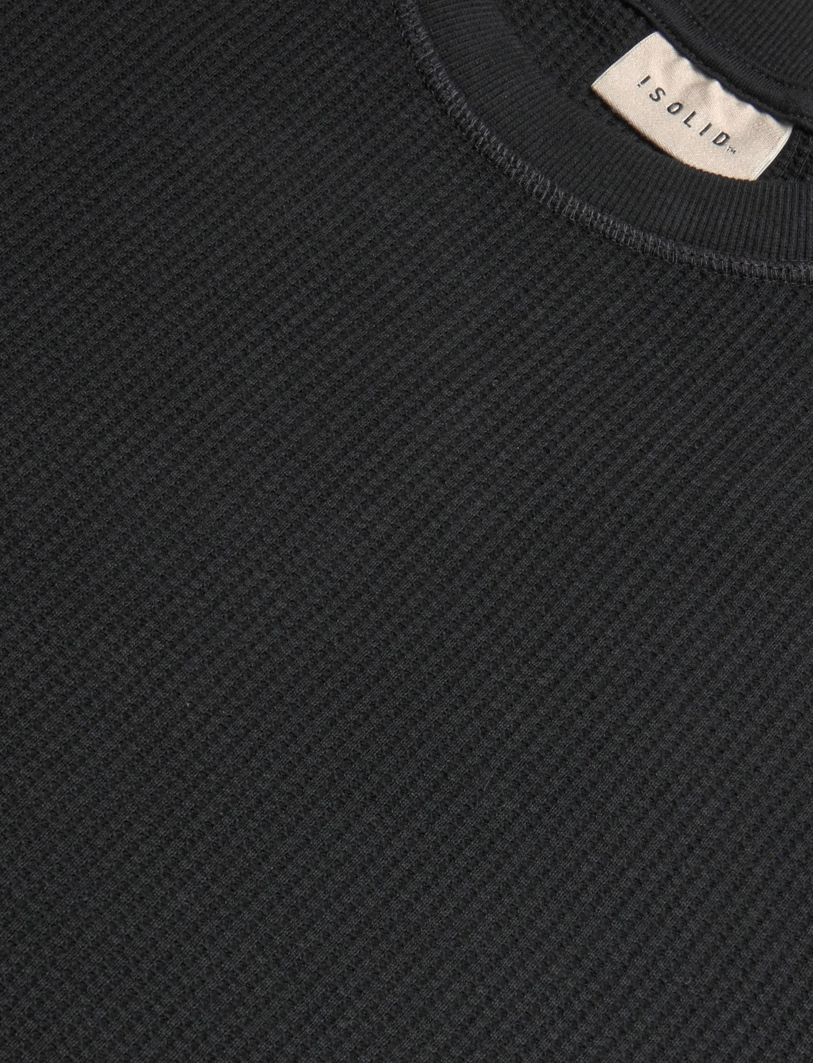 Solid - SDDANTON WAFFLE TEE - kortærmede t-shirts - true black - 2
