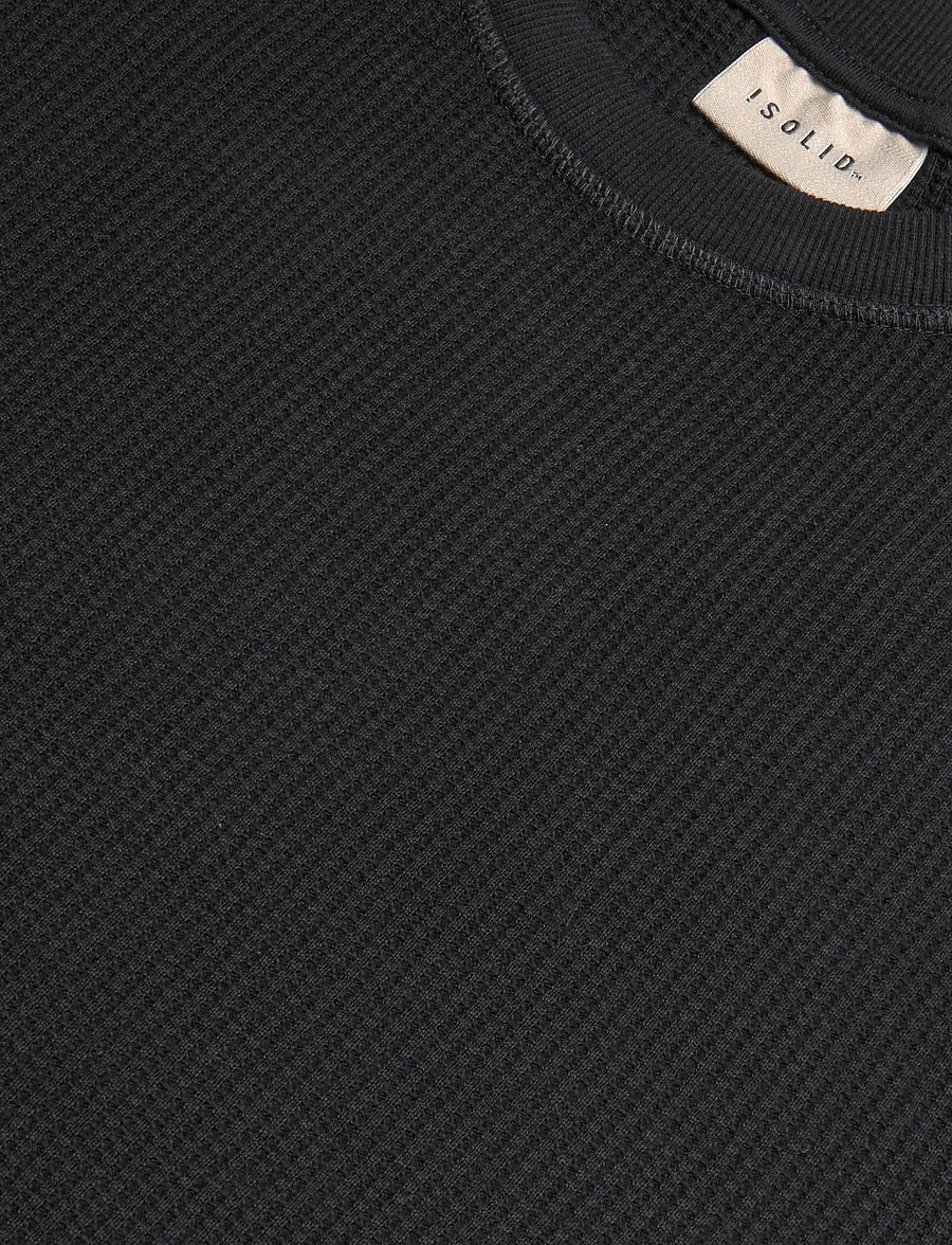 Solid - SDDANTON WAFFLE TEE - kortærmede t-shirts - true black - 2