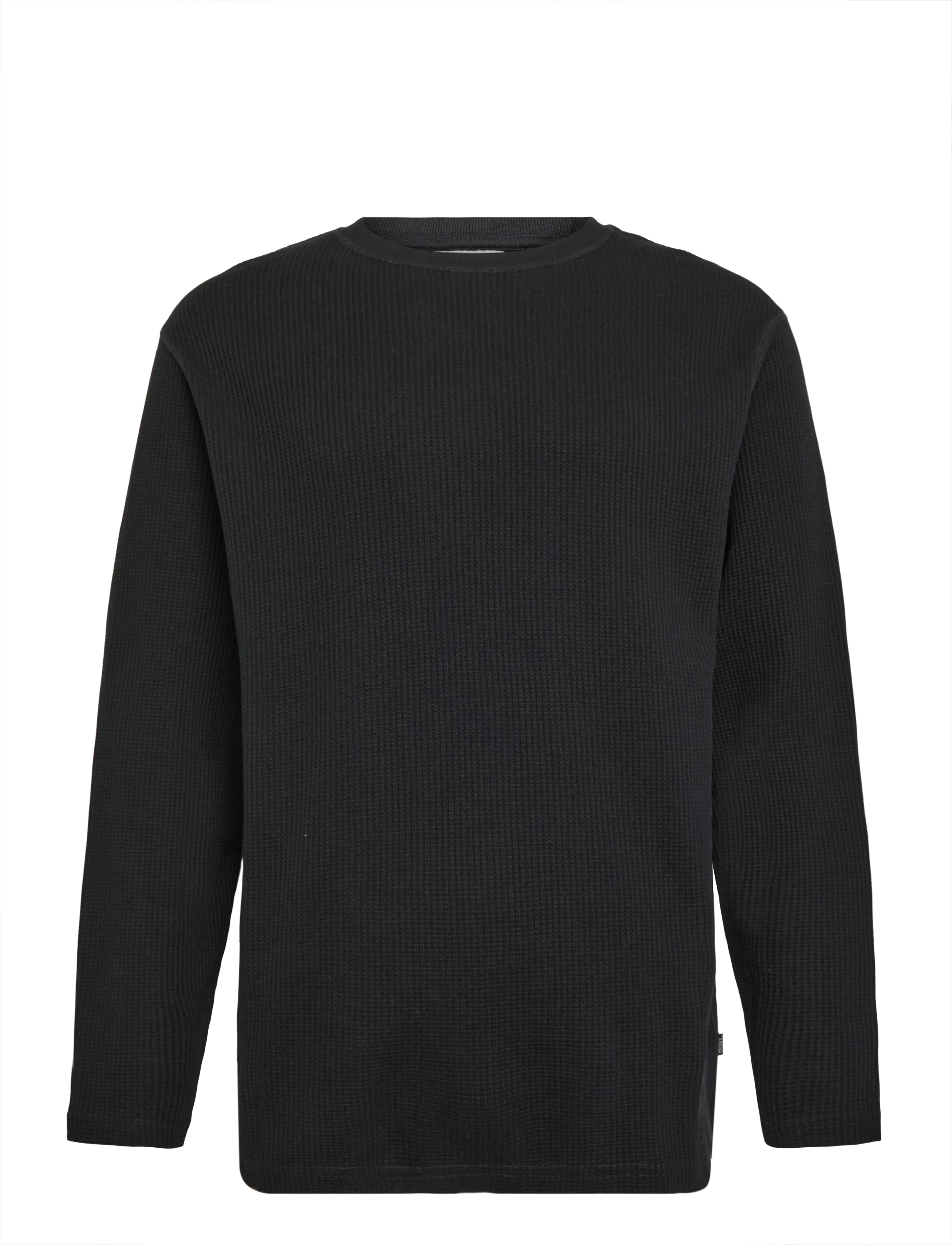 Solid SDDANTON WAFFLE LS - Rund hals - TRUE BLACK / black