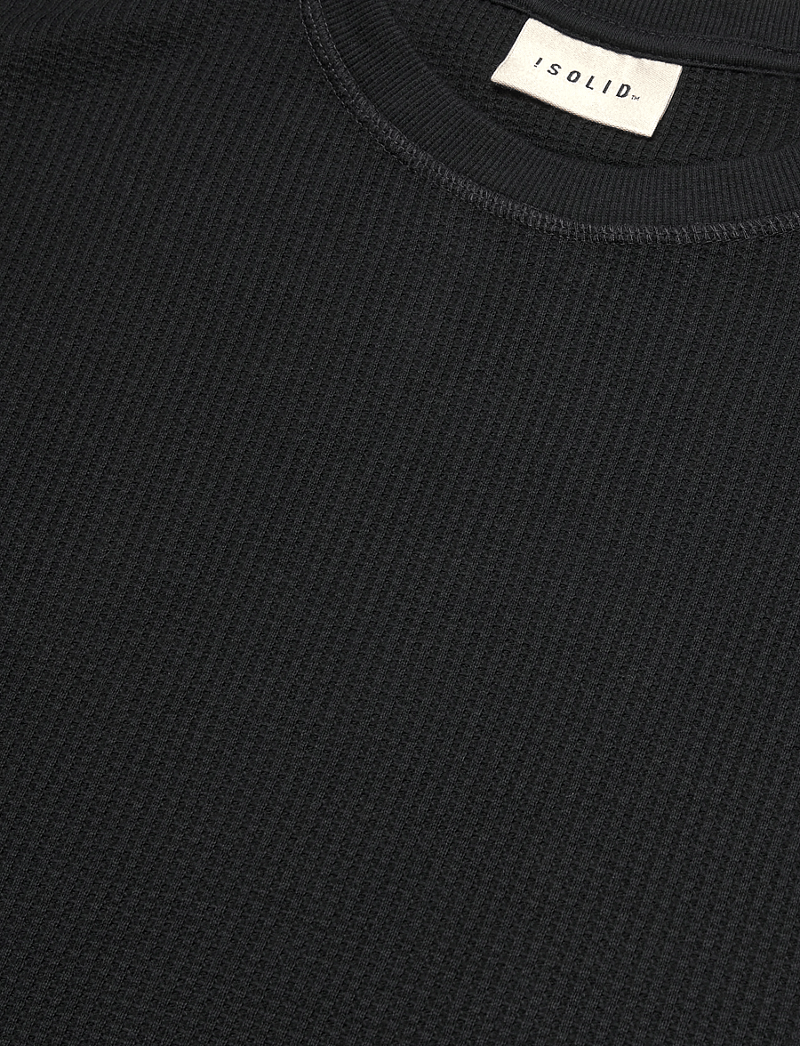Solid - SDDANTON WAFFLE LS - langærmede t-shirts - true black - 2
