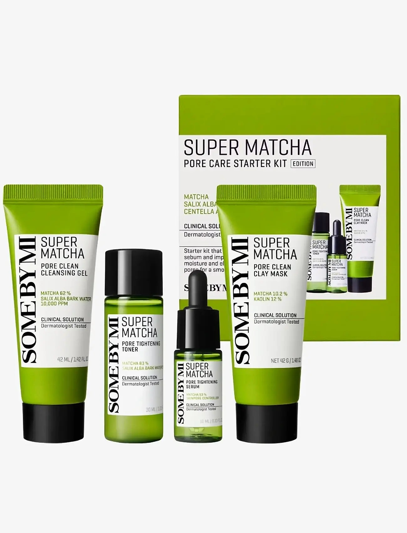 Some by Mi - Super Matcha Pore Care Starter Kit - skintonic & toner - clear - 1