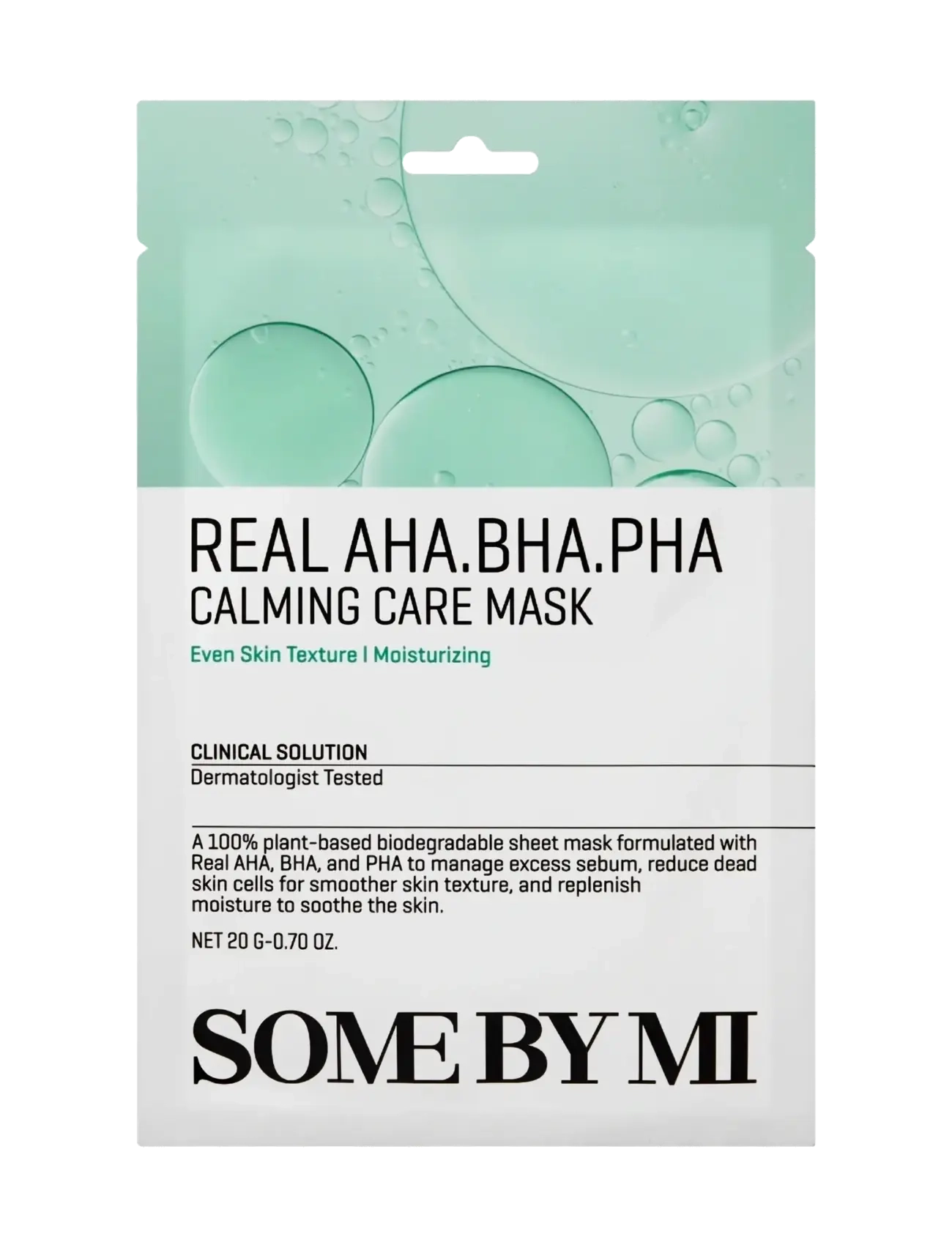 Some by Mi Real Aha Bha Pha Calming Care Mask, Sheetmaske, Grøn, Str: 20 G