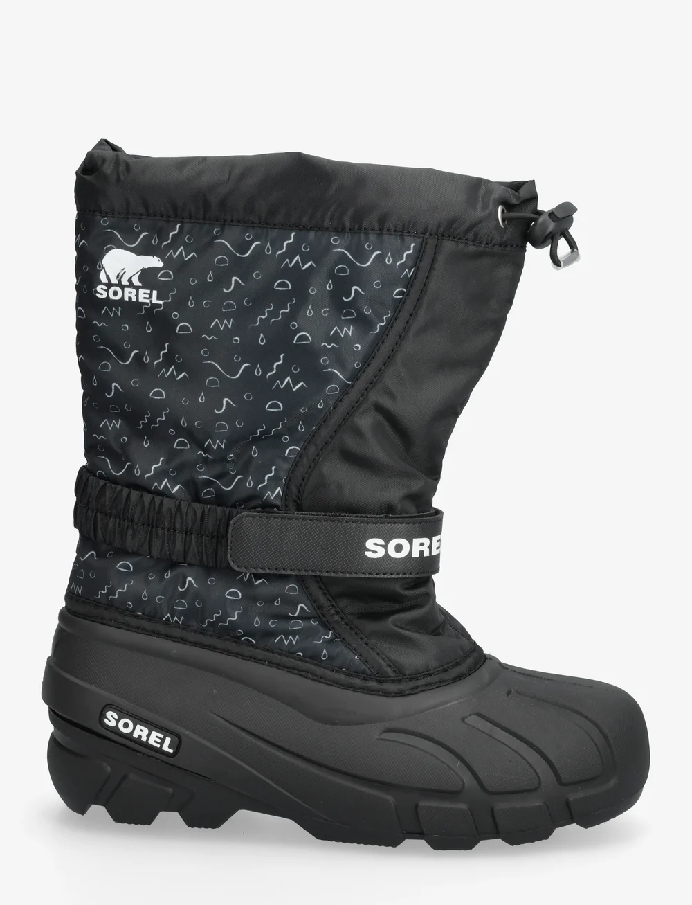 Sorel - YOUTH FLURRY BOOT PRINT - wanderschuhe - black, sea salt - 1