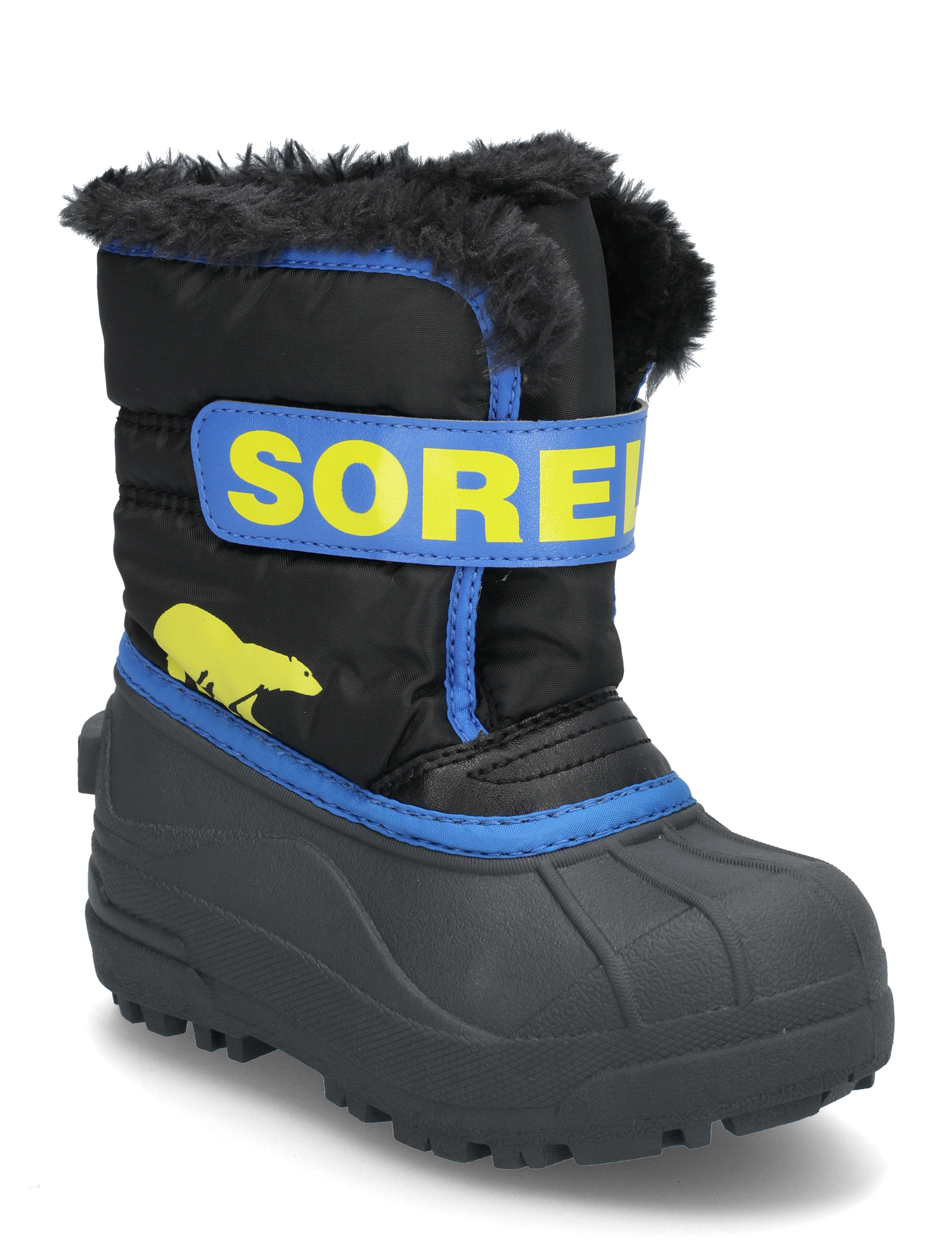 Sorel Childrens Snow Commander Boot, 27, Winter Boots, Schwarz - Boots W. Velcro, Kinder