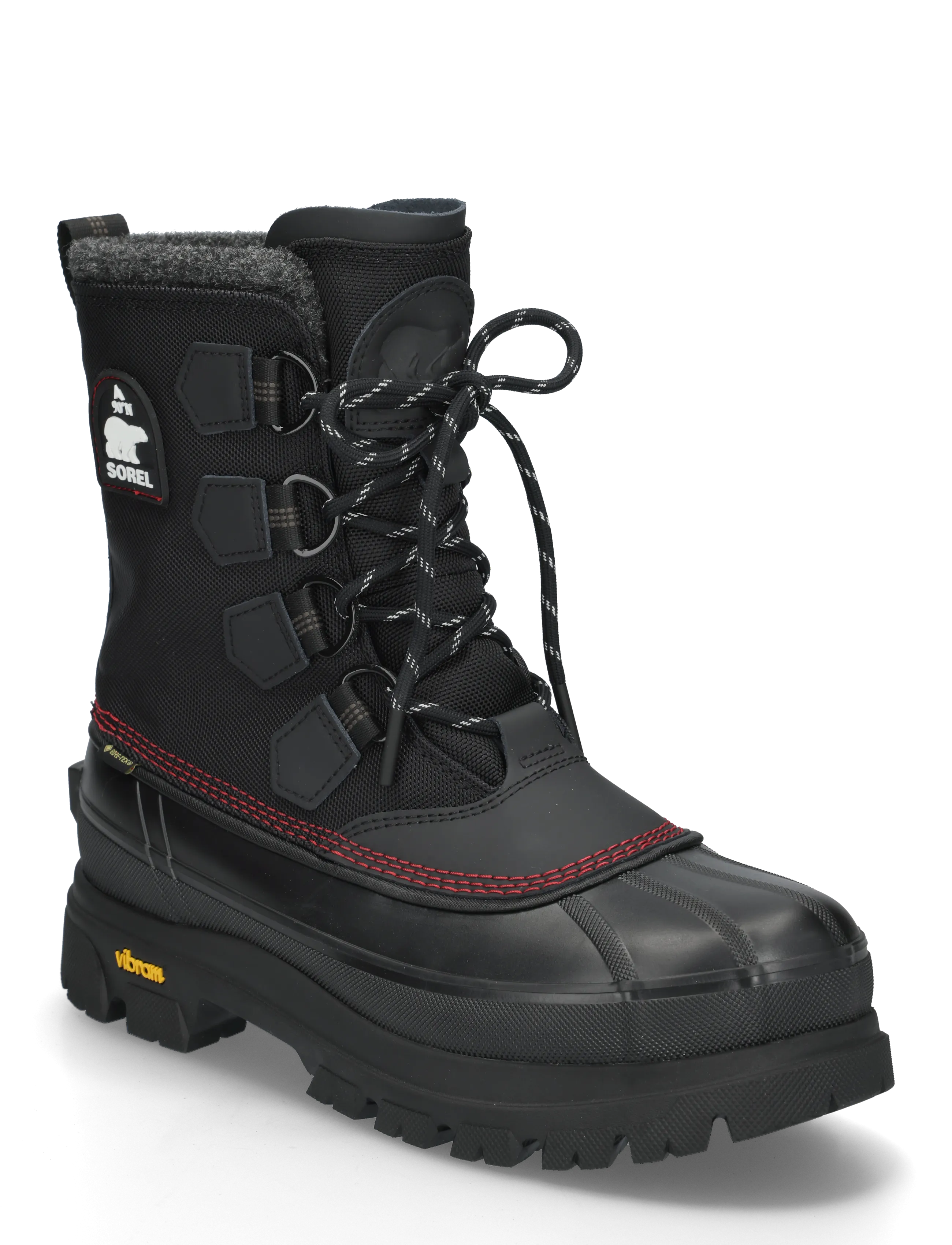 Sorel CARIBOU HORIZON GTX - Boots - BLACK, BRIGHT RED / black