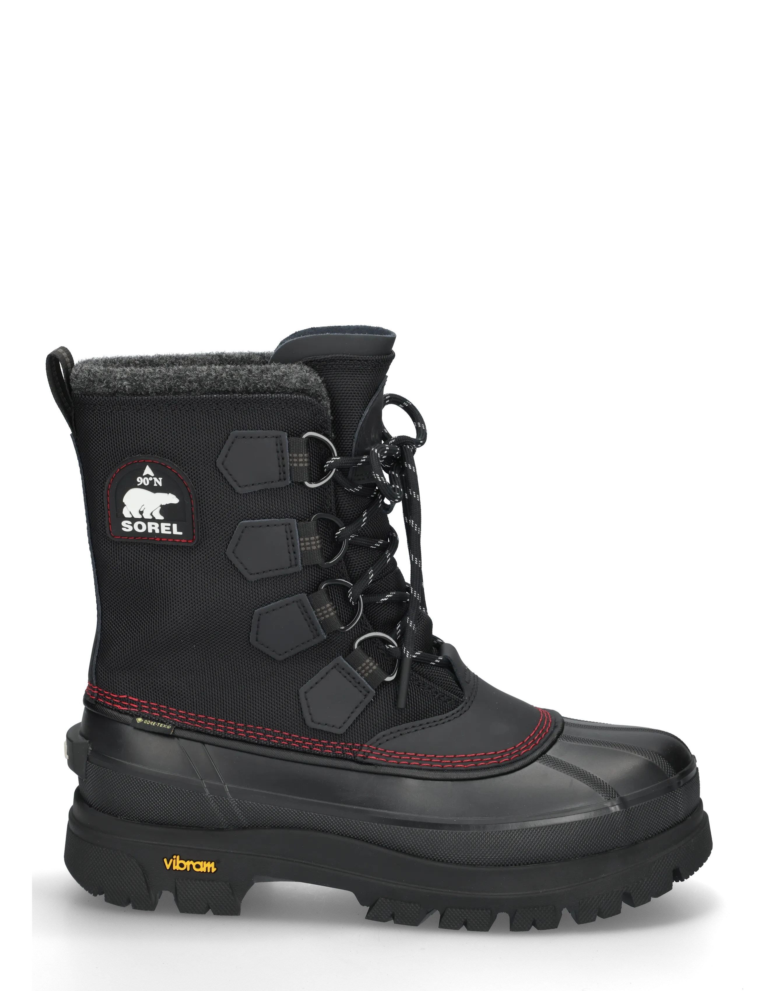 Sorel - CARIBOU HORIZON GTX - ziemas zābaki - black, bright red - 2