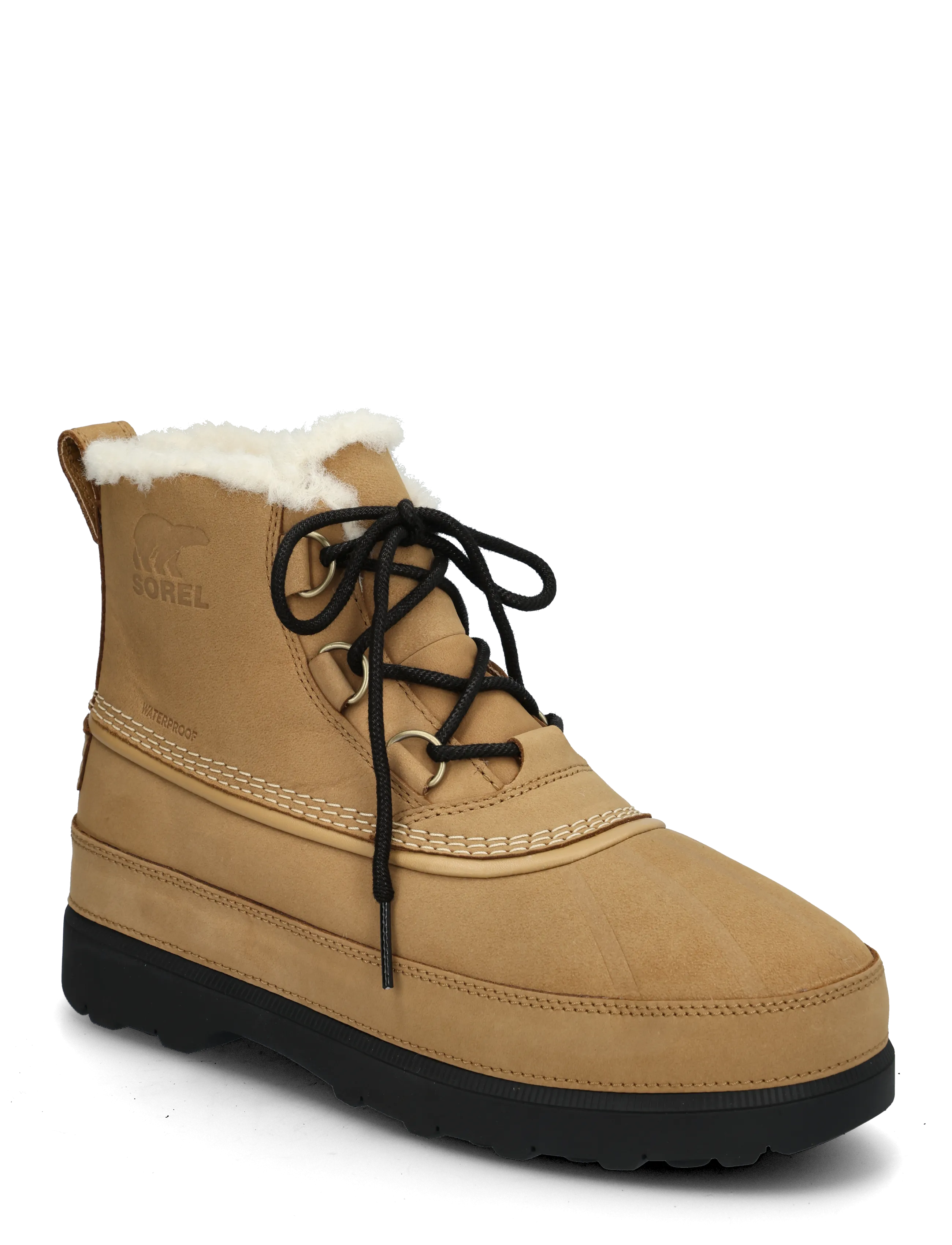 Sorel AMBLER FIRESIDE CHUKKA WP - Shoes - CARIBOU BUFF, BLACK / brown
