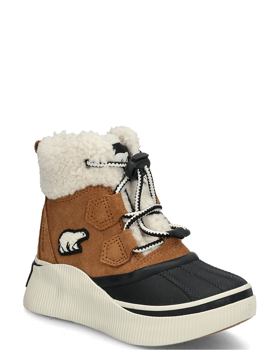 Sorel - LITTLE KIDS OUT N ABOUT IV CHILLZ WP - vandringsskor - taffy leather, black - 0