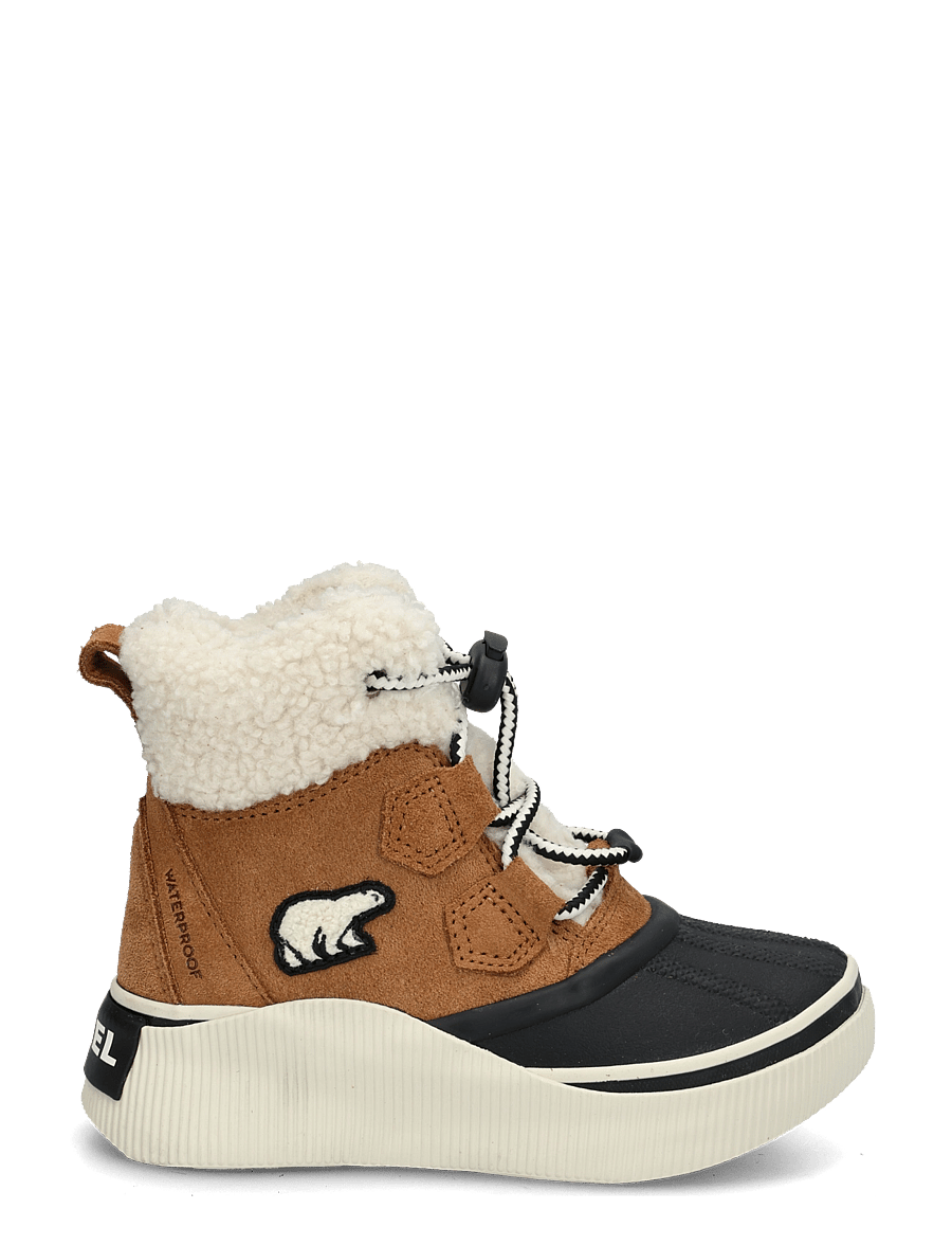 Sorel - LITTLE KIDS OUT N ABOUT IV CHILLZ WP - vandringsskor - taffy leather, black - 2