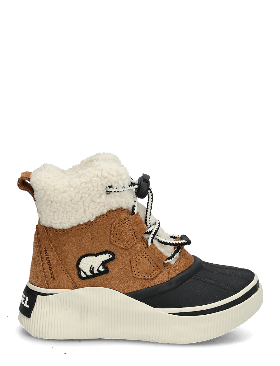 Sorel - LITTLE KIDS OUT N ABOUT IV CHILLZ WP - matka- ja kõndimisjalatsid - taffy leather, black - 2
