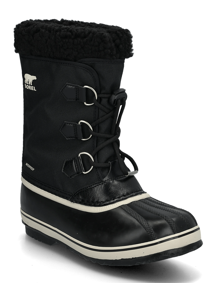 Sorel - BIG KIDS YOOT PAC NYLON WP - matka- ja kõndimisjalatsid - black, black - 0