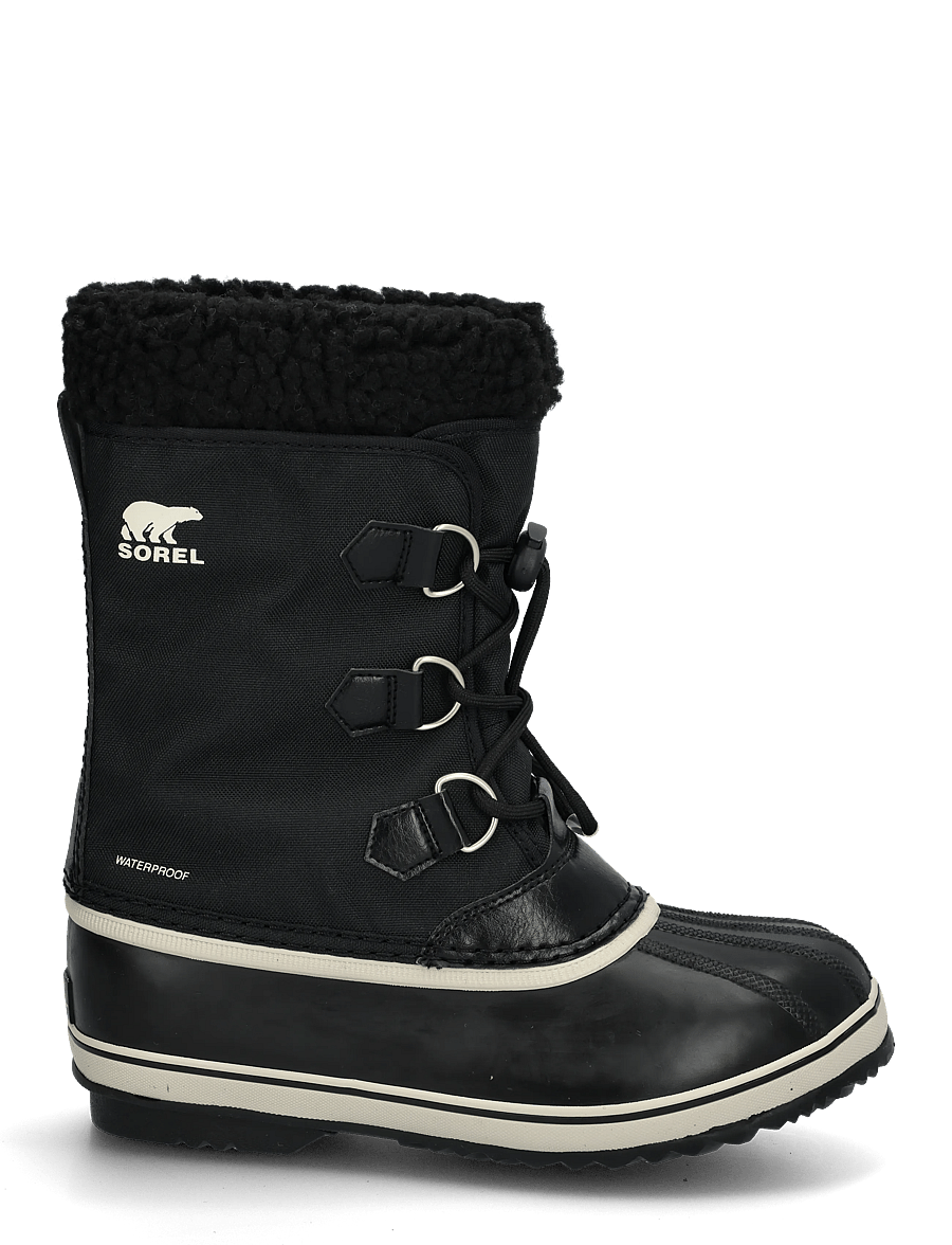 Sorel - BIG KIDS YOOT PAC NYLON WP - matka- ja kõndimisjalatsid - black, black - 2