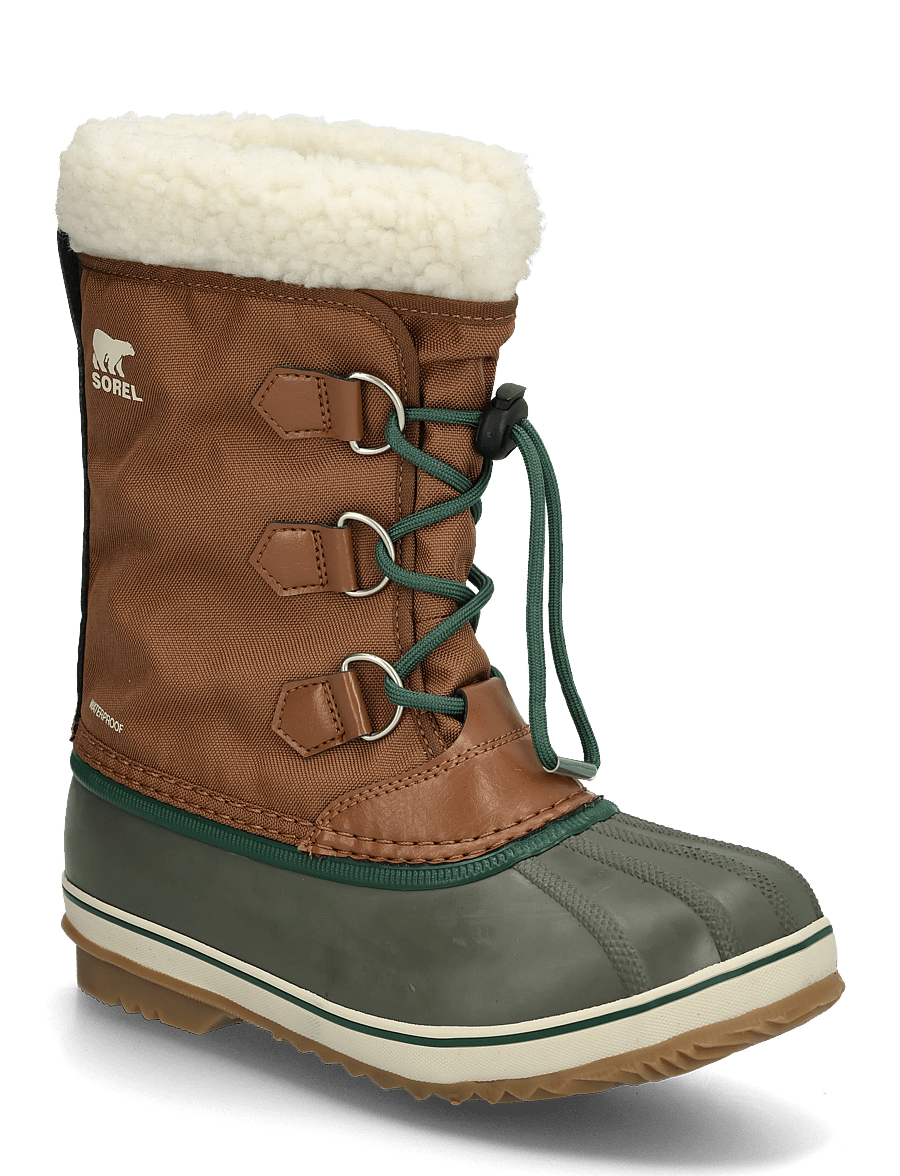 Sorel - BIG KIDS YOOT PAC NYLON WP - matka- ja kõndimisjalatsid - velvet tan, stone green - 0