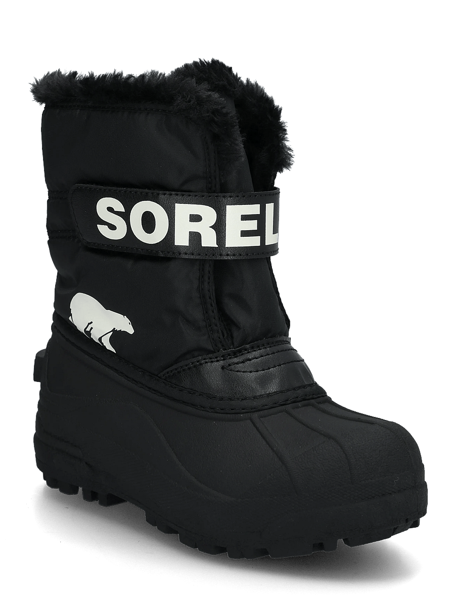 Sorel - LITTLE KIDS SNOW COMMANDER - wanderschuhe - black, sea salt - 0