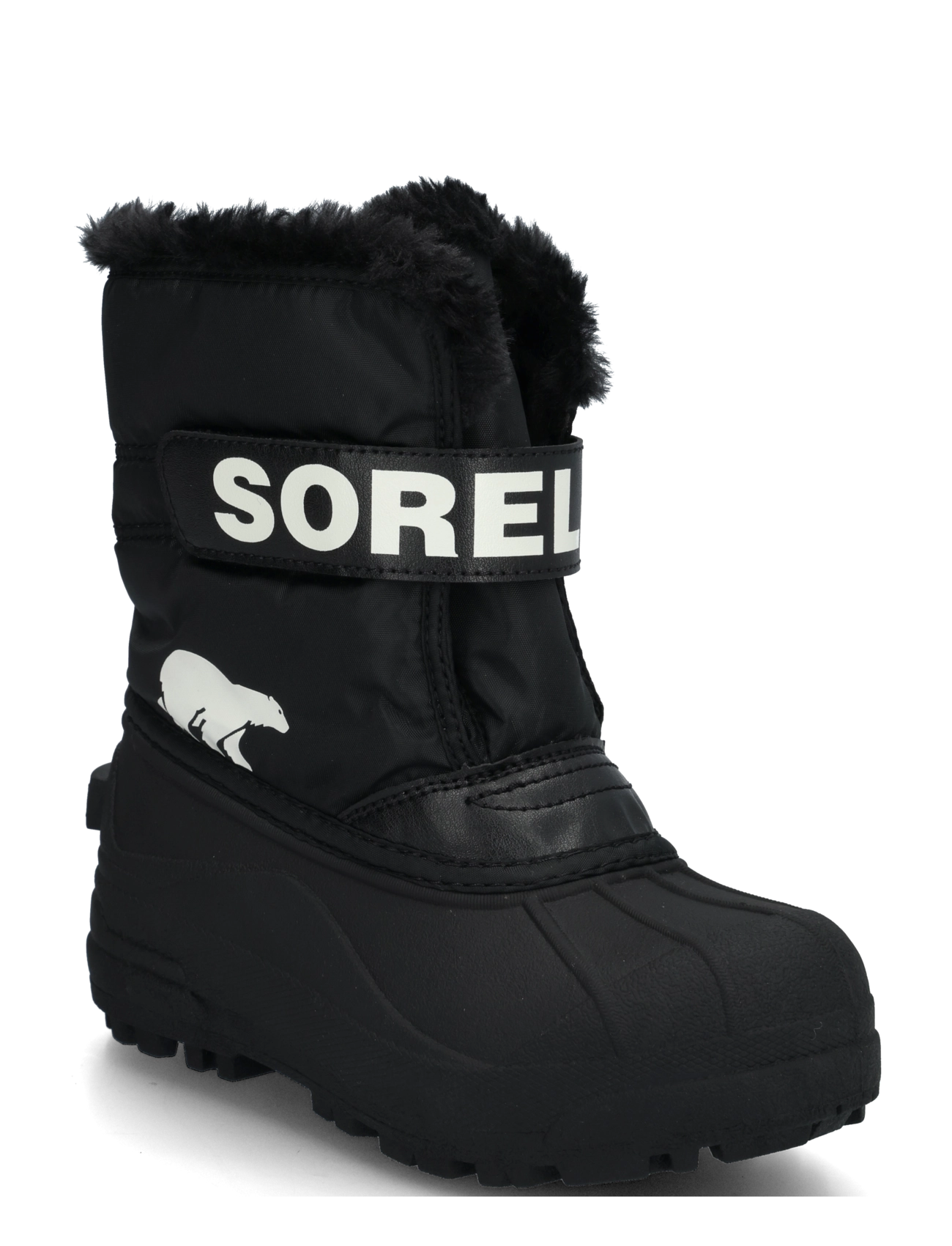 Sorel LITTLE KIDS SNOW COMMANDER - Winter boots - BLACK, SEA SALT / black