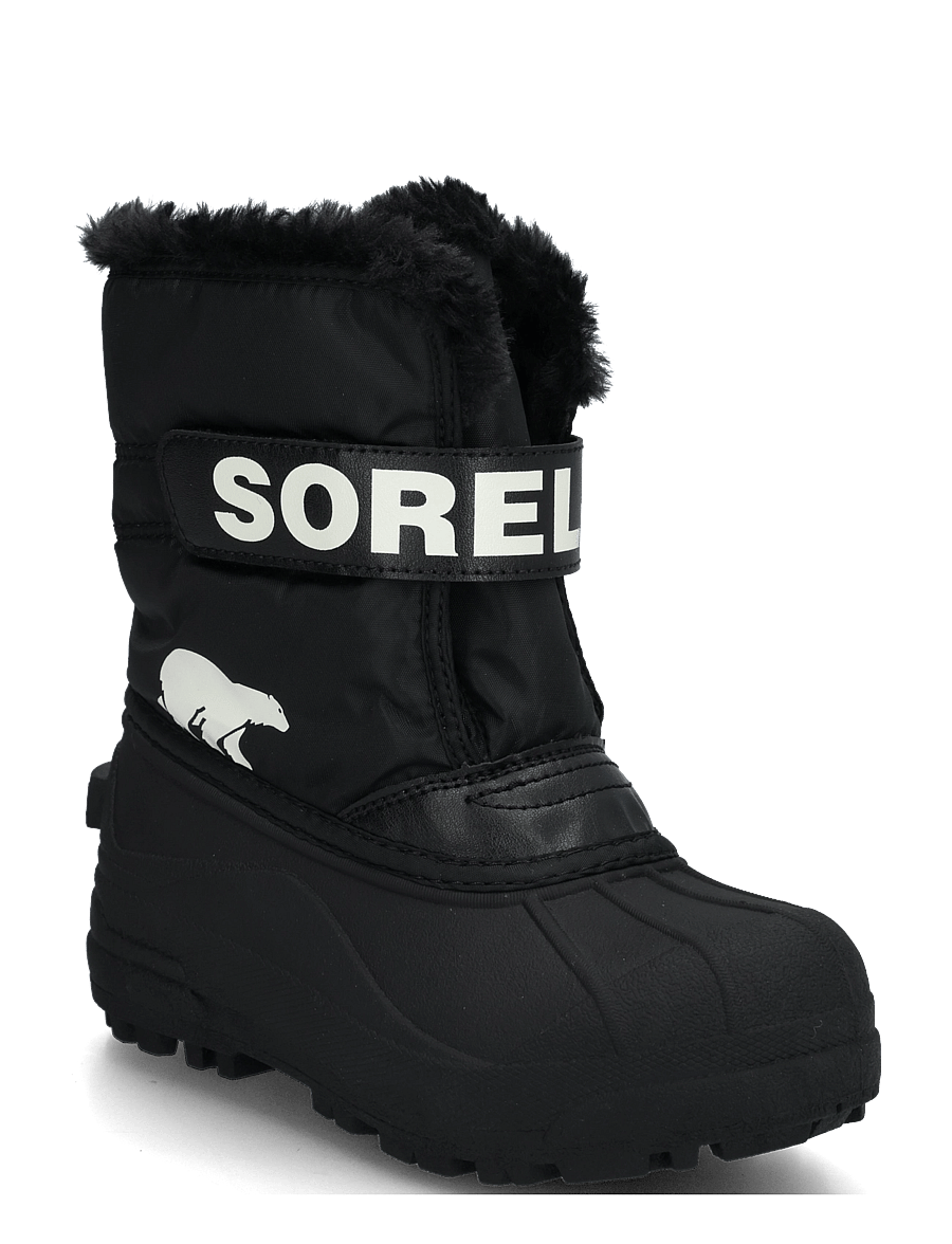 Sorel - LITTLE KIDS SNOW COMMANDER - matka- ja kõndimisjalatsid - black, sea salt - 0