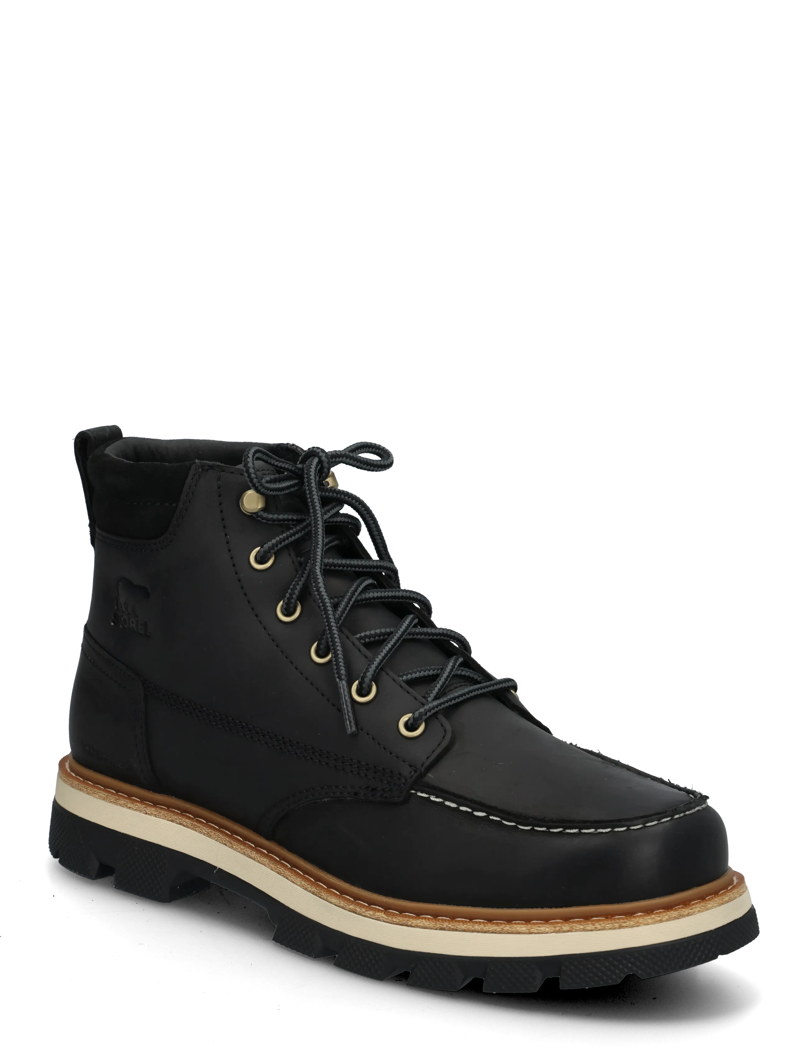 Sorel LARK-47 MOC TOE WP - Shoes - BLACK, BLEACHED CERAMIC / black