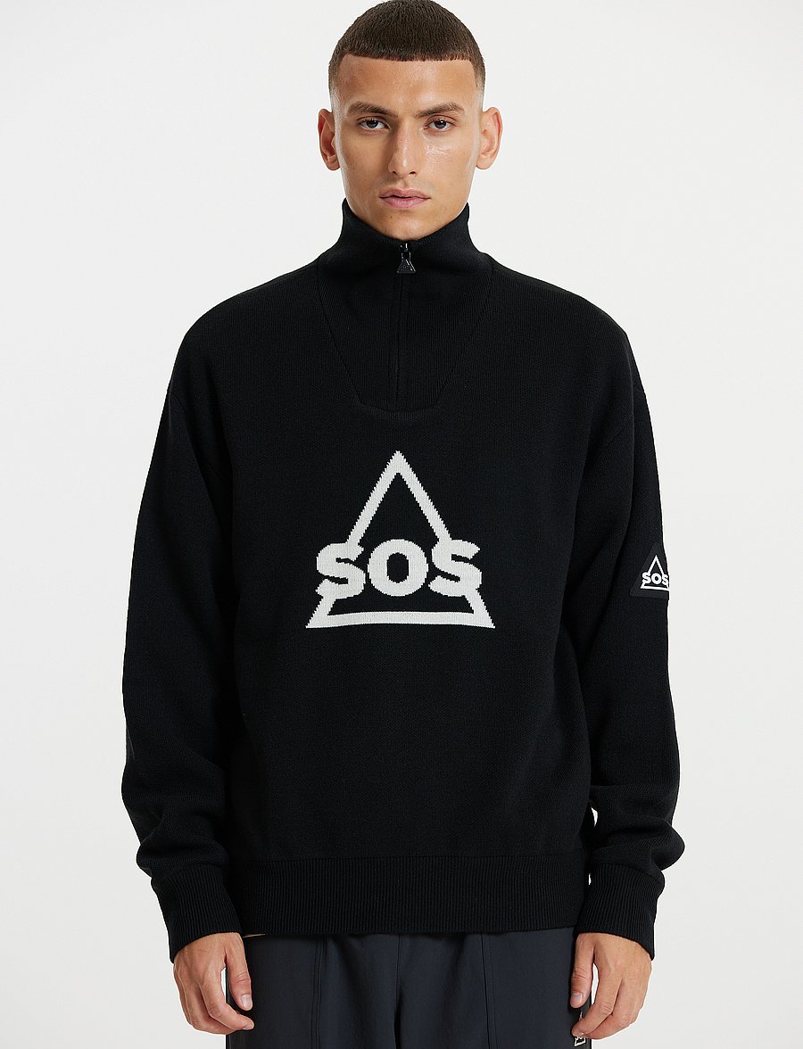 SOS - Tignes Uni Windstopper Knit - dressipluusid - black - 0