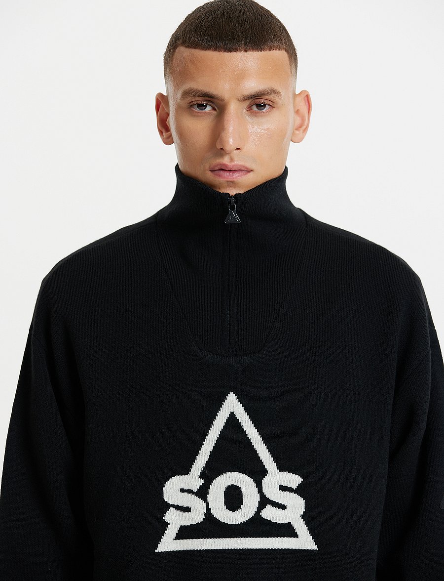 SOS - Tignes Uni Windstopper Knit - dressipluusid - black - 4