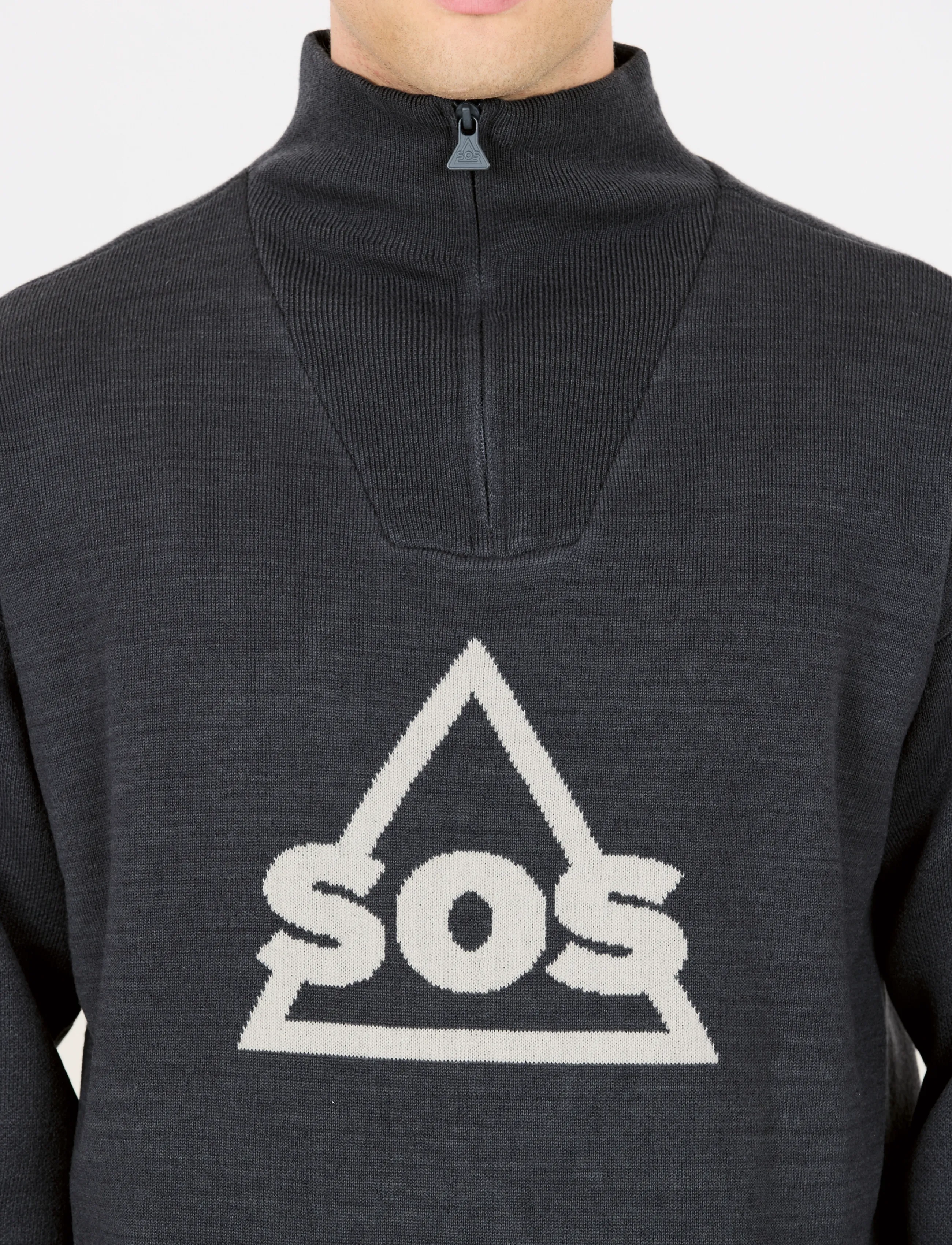 SOS - Tignes Uni Windstopper Knit - dressipluusid - india ink - 0