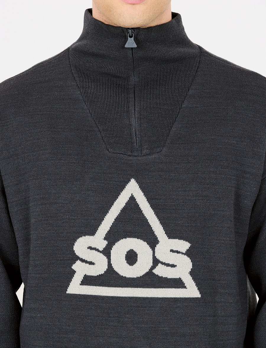 SOS - Tignes Uni Windstopper Knit - dressipluusid - india ink - 0