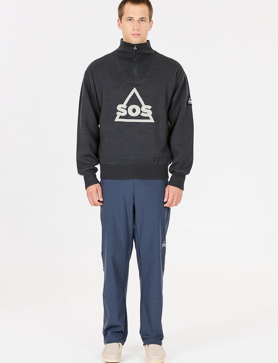 SOS - Tignes Uni Windstopper Knit - dressipluusid - india ink - 4