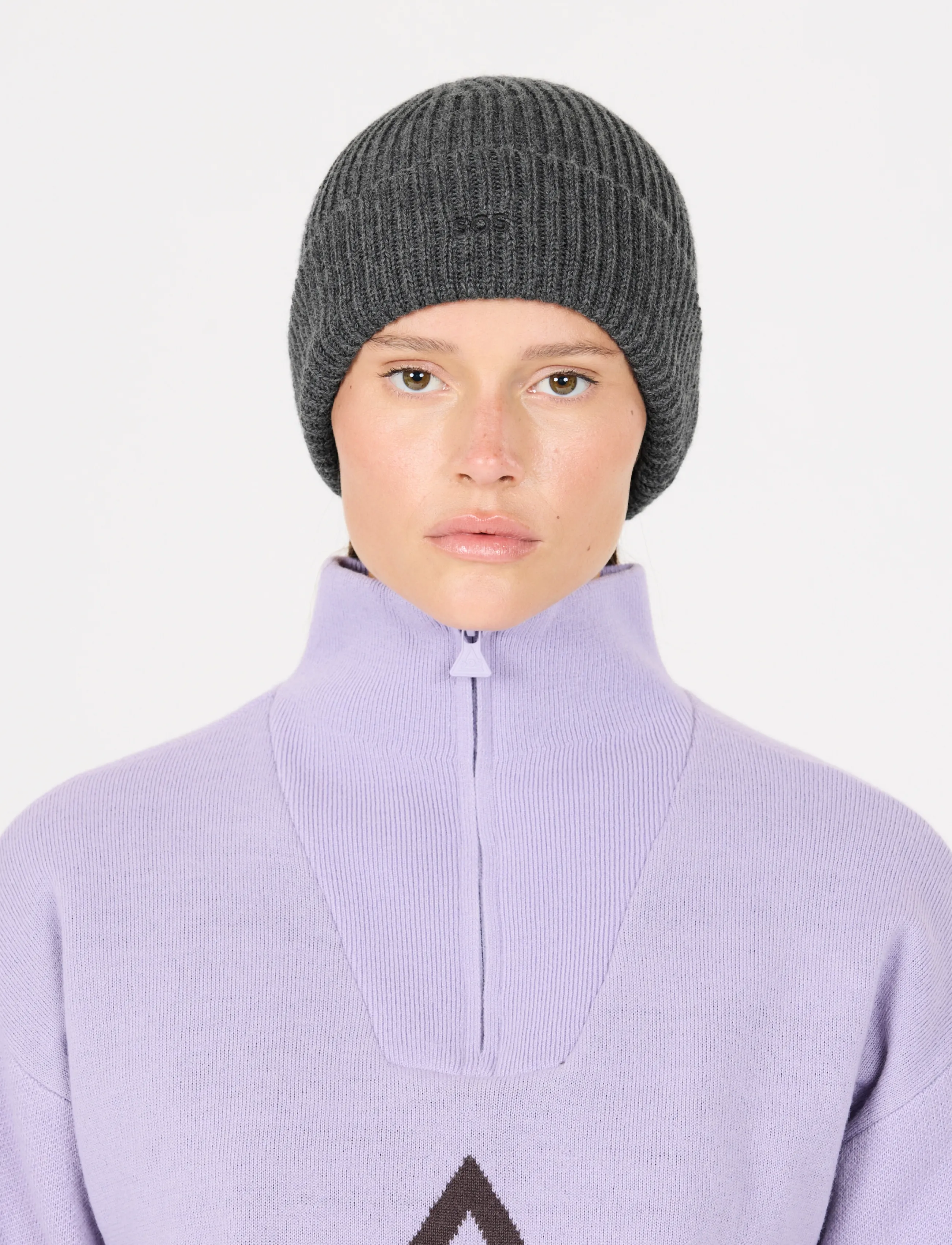 SOS - Girdwood wool beanie - huer - dark grey melange - 0