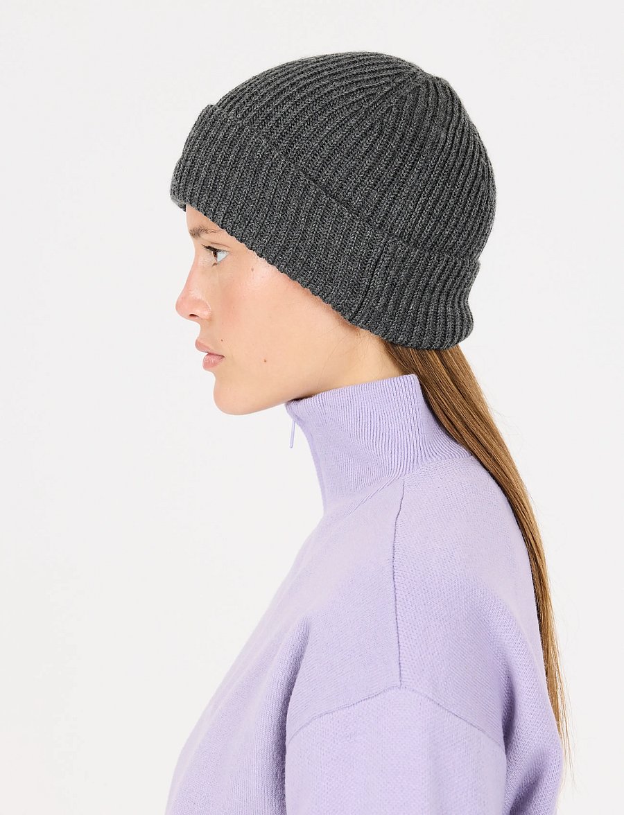 SOS - Girdwood wool beanie - huer - dark grey melange - 2