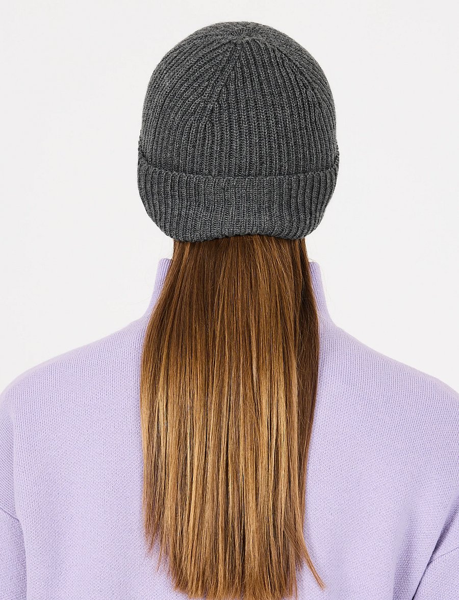 SOS - Girdwood wool beanie - huer - dark grey melange - 4