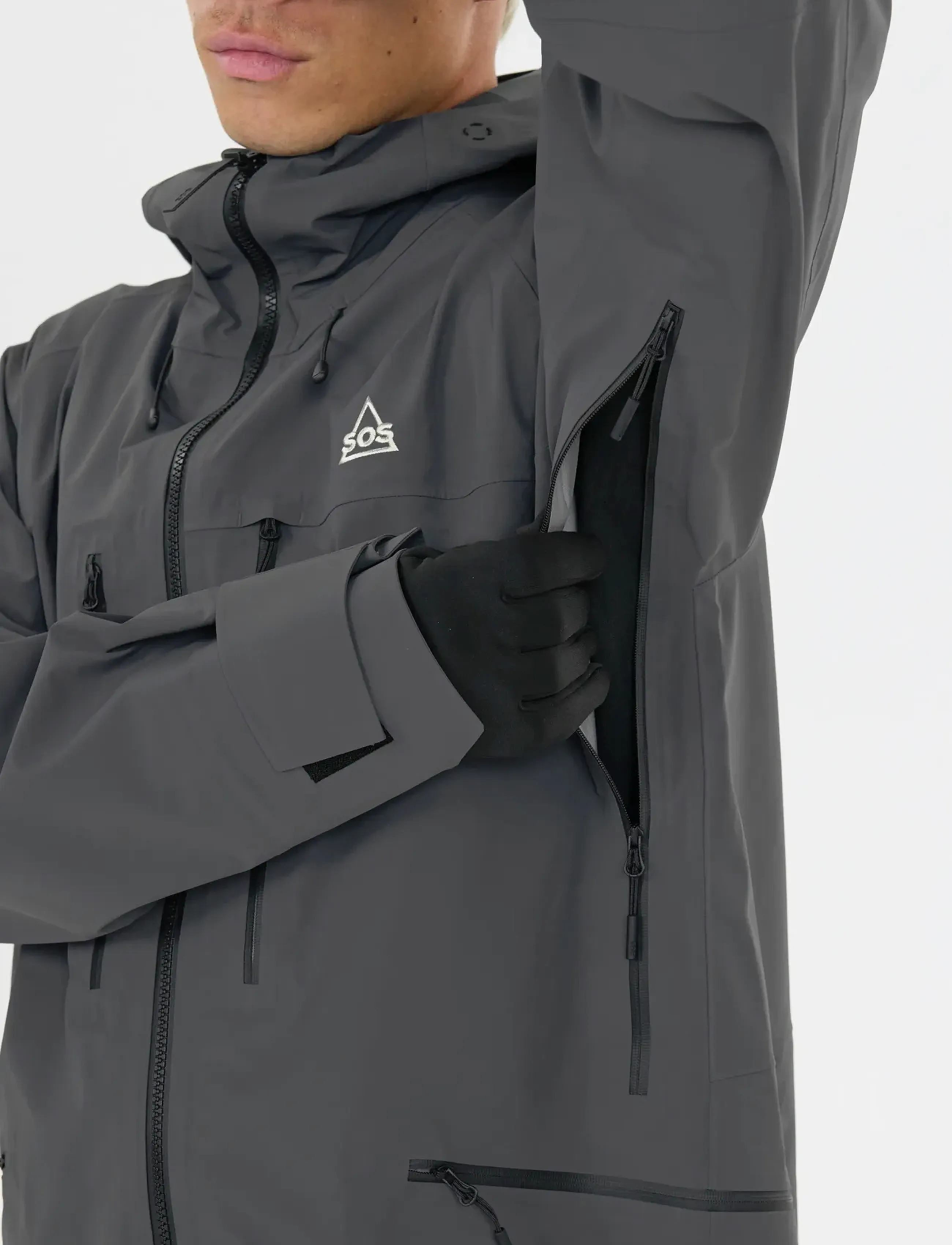 SOS Kula M 3L Shell Jacket - Streetstyle - ASPHALT / grey