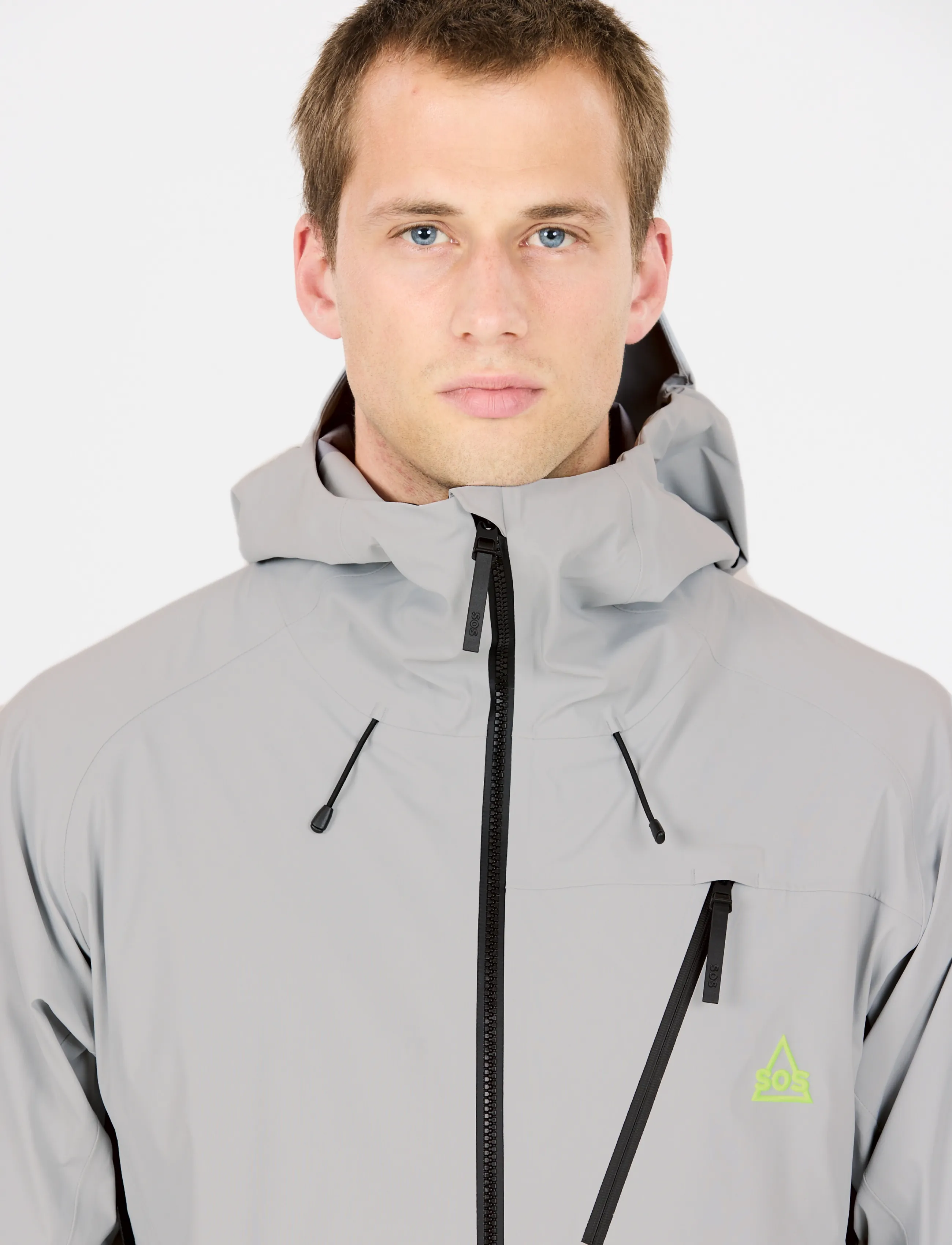 SOS Unbound M Stretch Shell Jacket, Kapuzen Shell Jacke, Grau, Gr.L