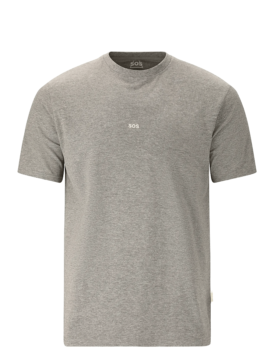 SOS - Sera M SS T-Shirt - alussärgid ja t-särgid - mid grey melange - 1