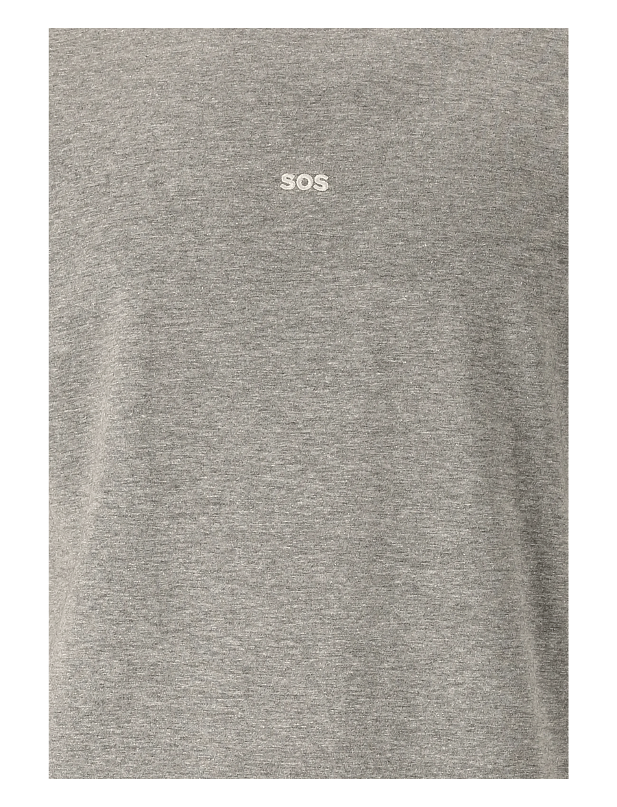 SOS - Sera M SS T-Shirt - alussärgid ja t-särgid - mid grey melange - 2