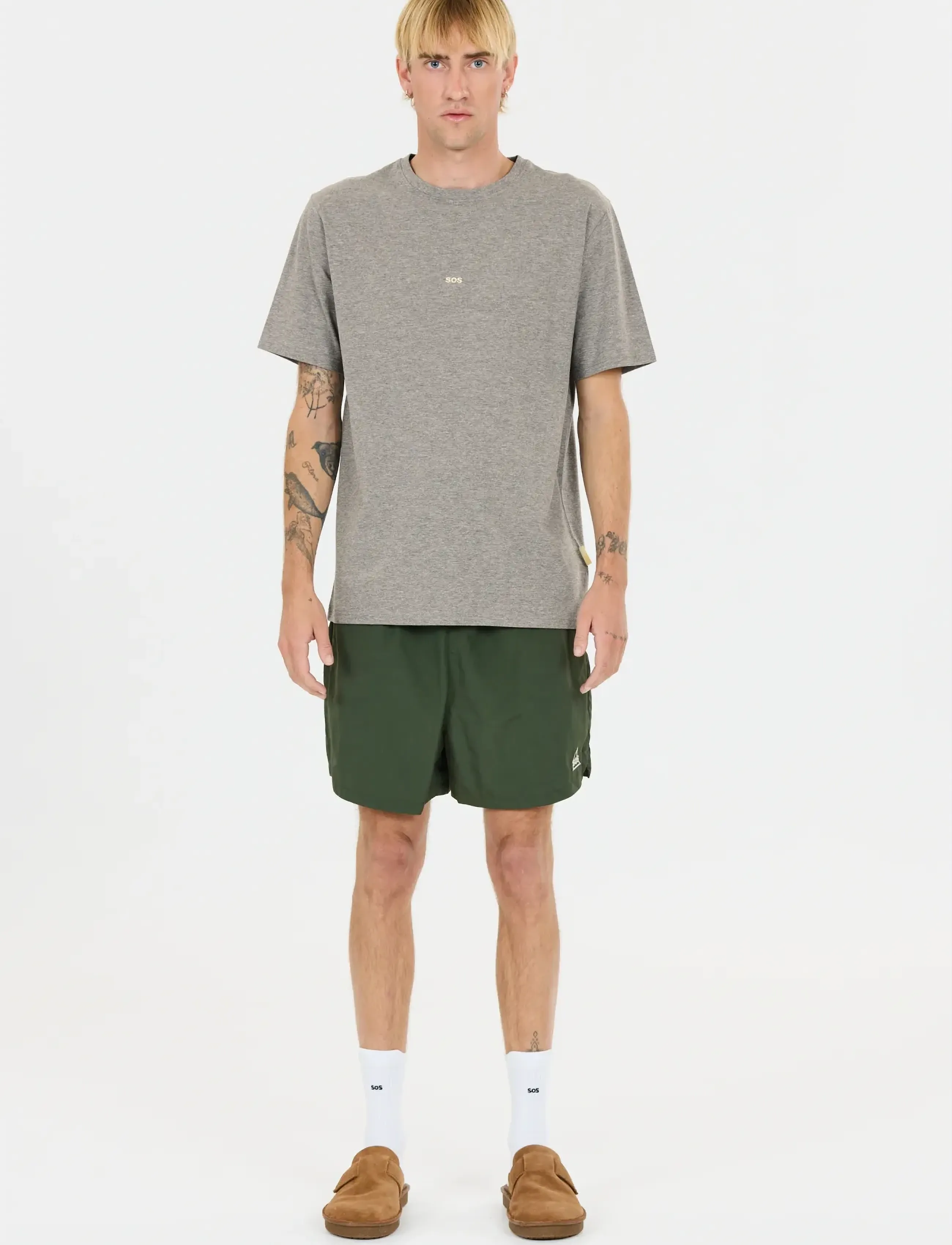 SOS - Sera M SS T-Shirt - t-shirts - mid grey melange - 5