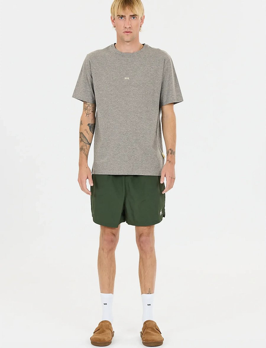 SOS - Sera M SS T-Shirt - alussärgid ja t-särgid - mid grey melange - 5