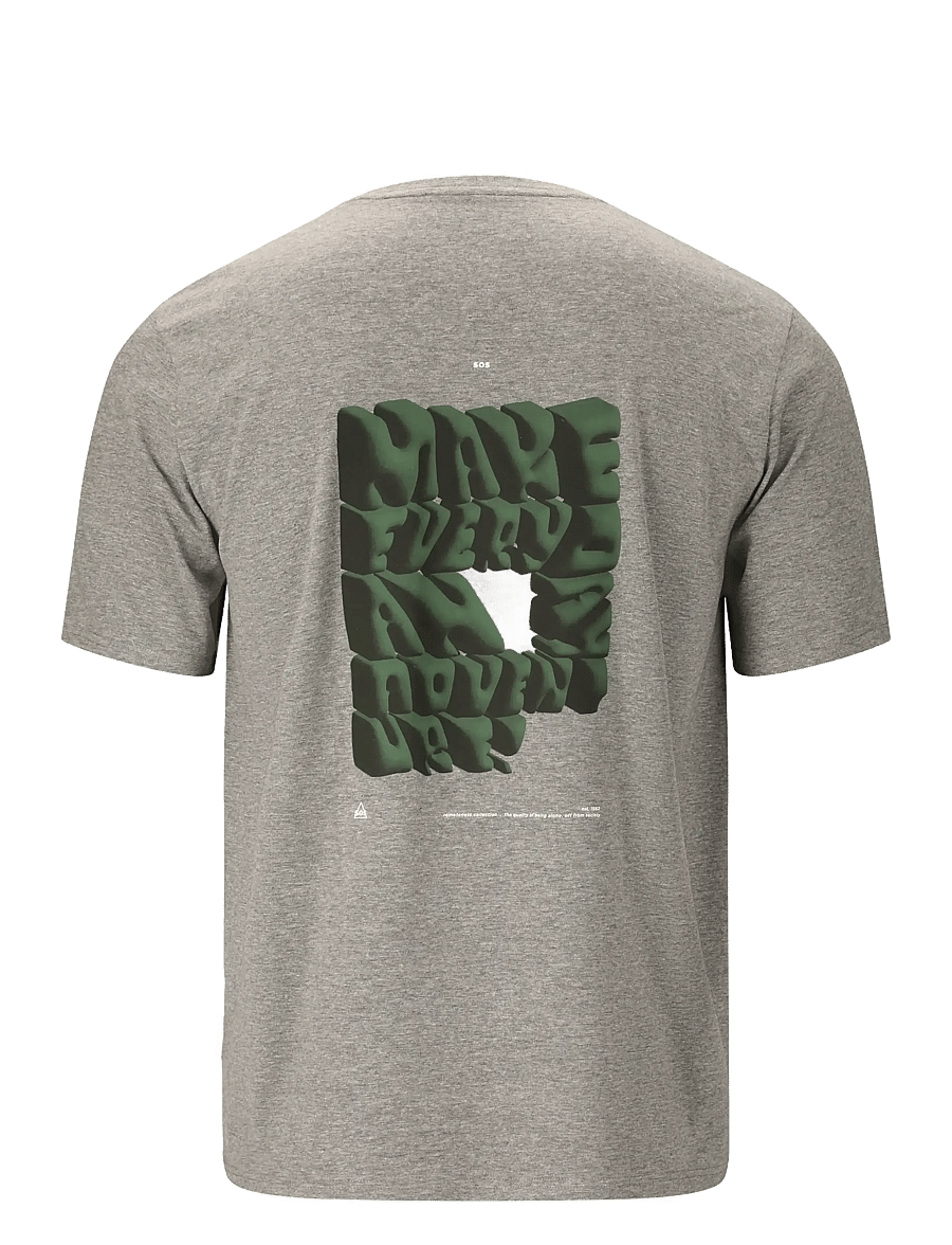 SOS - Sera M SS T-Shirt - alussärgid ja t-särgid - mid grey melange - 3