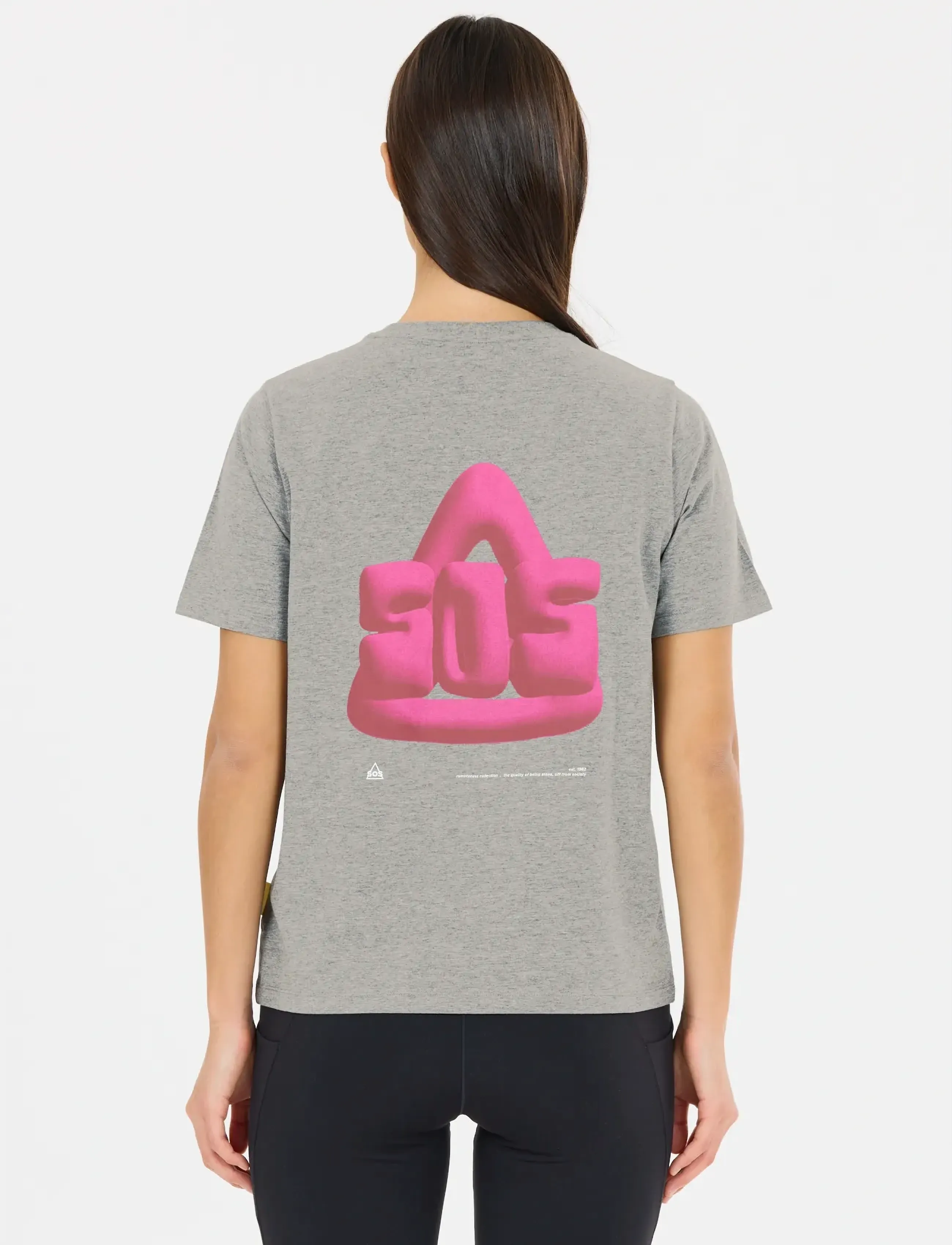 SOS - Sera W SS T-Shirt - alussärgid ja t-särgid - mid grey melange - 4
