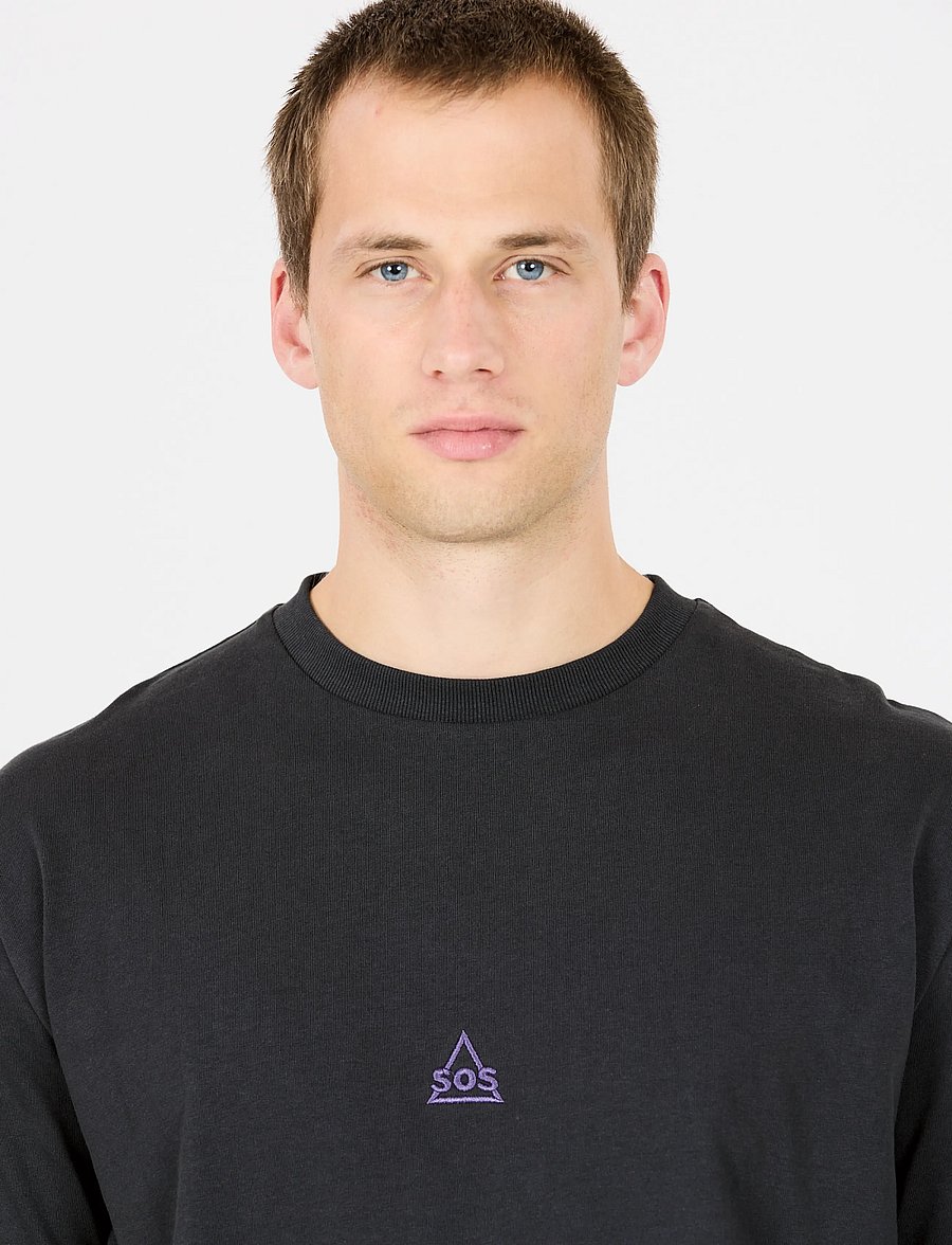 SOS - Liftoff M LS T-Shirt - pikkade varrukatega alussärgid - blue graphite - 0