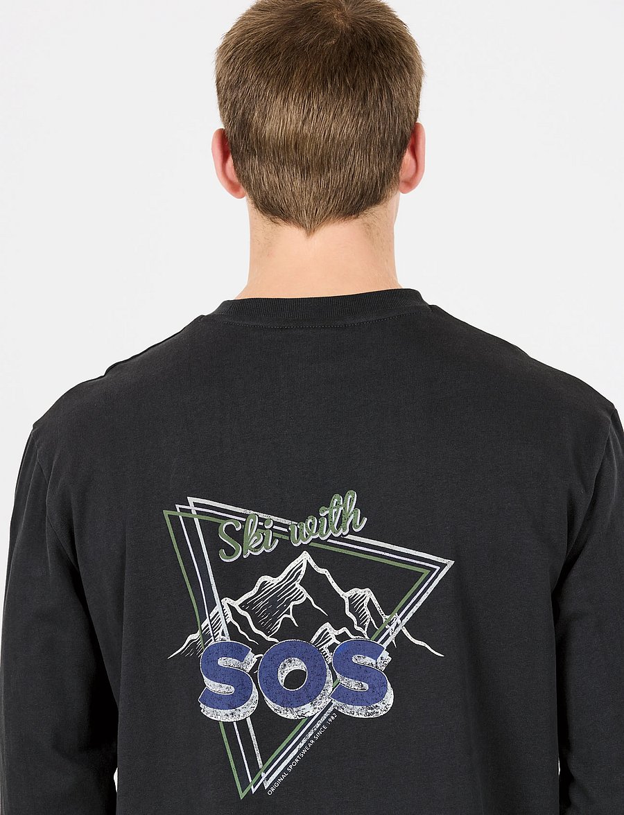 SOS - Liftoff M LS T-Shirt - pikkade varrukatega alussärgid - blue graphite - 3