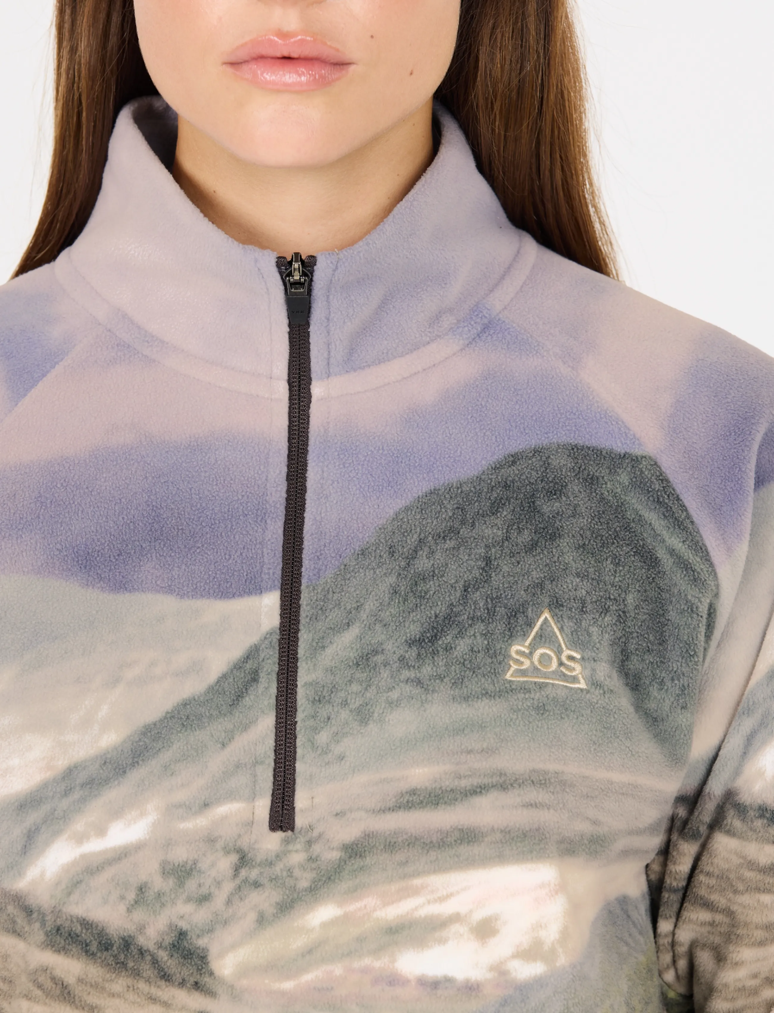 SOS - Exo W Printed Half Zip Fleece - shale mud - 0