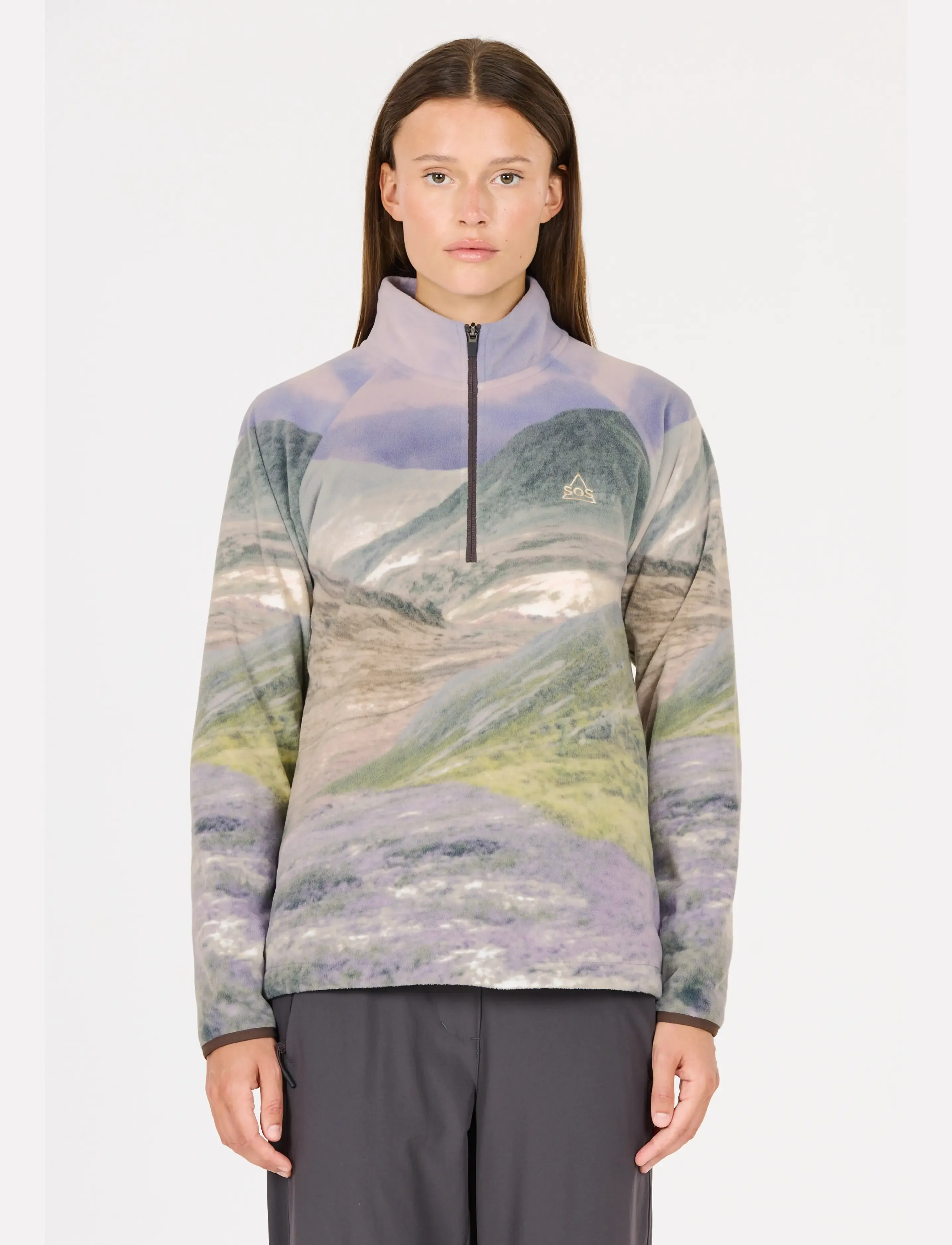 SOS - Exo W Printed Half Zip Fleece - shale mud - 5