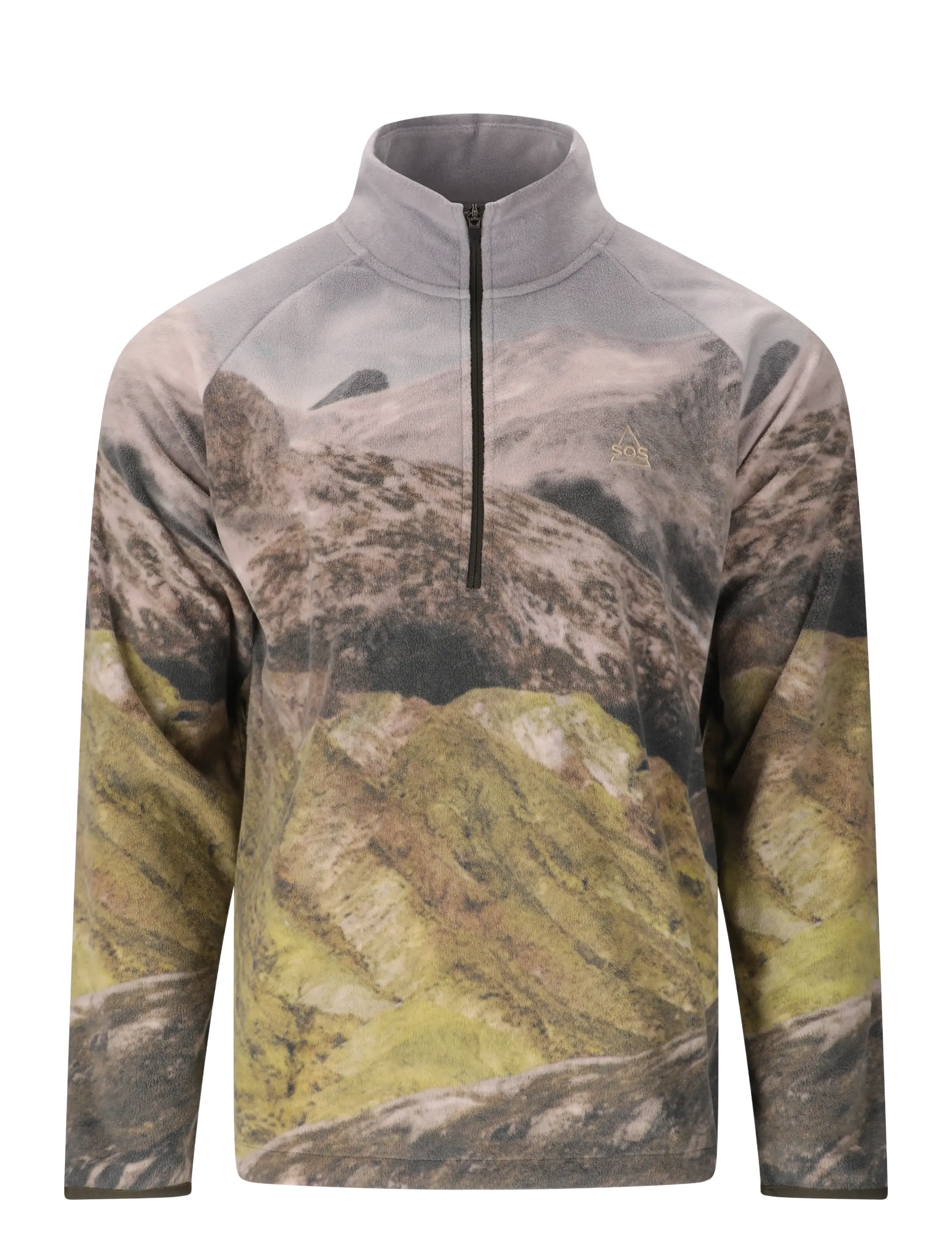 SOS Exo M Printed Half Zip Fleece - Överdelar - BLACK INK / multi