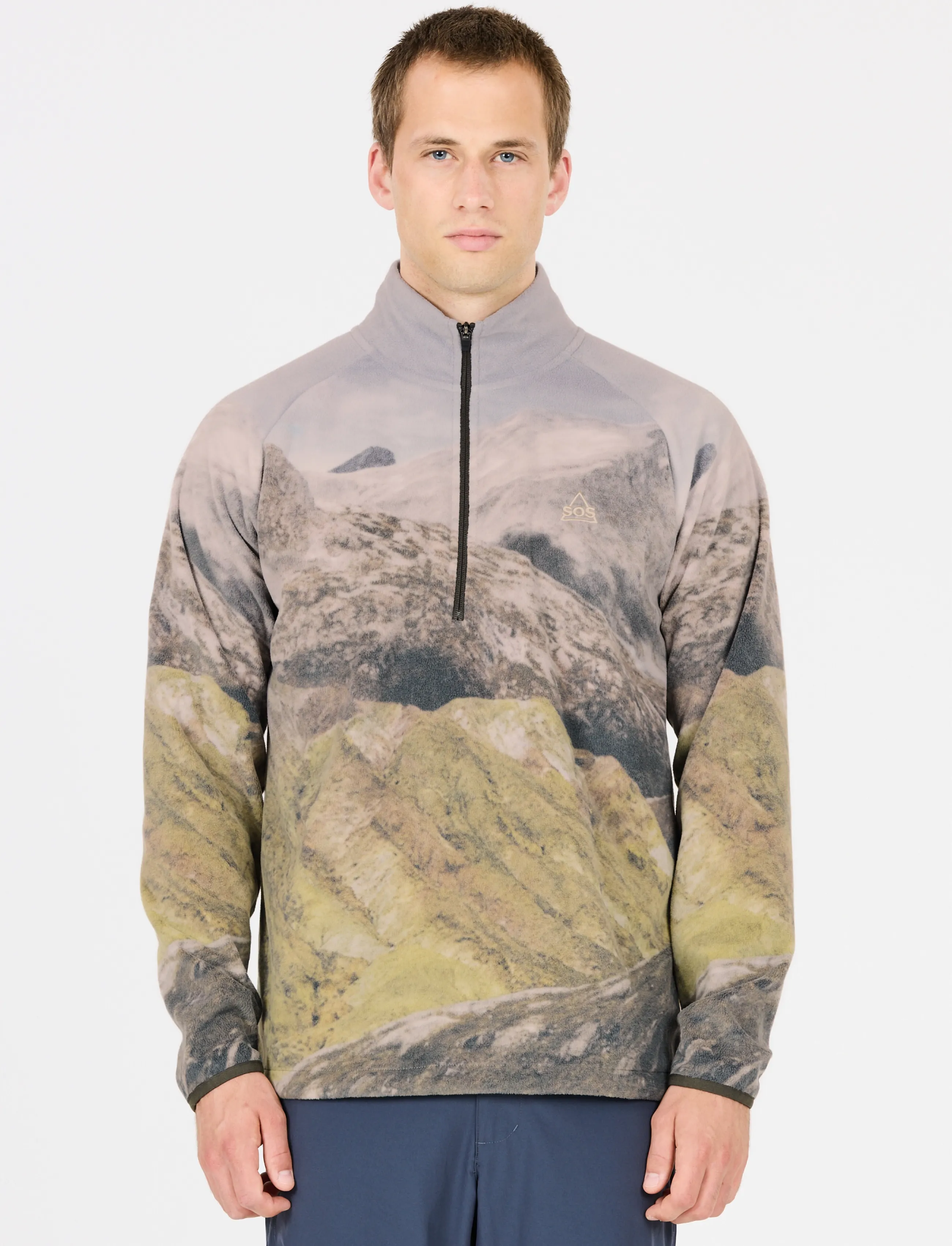 SOS Exo M Printed Half Zip Fleece - Kleidung - BLACK INK / multi