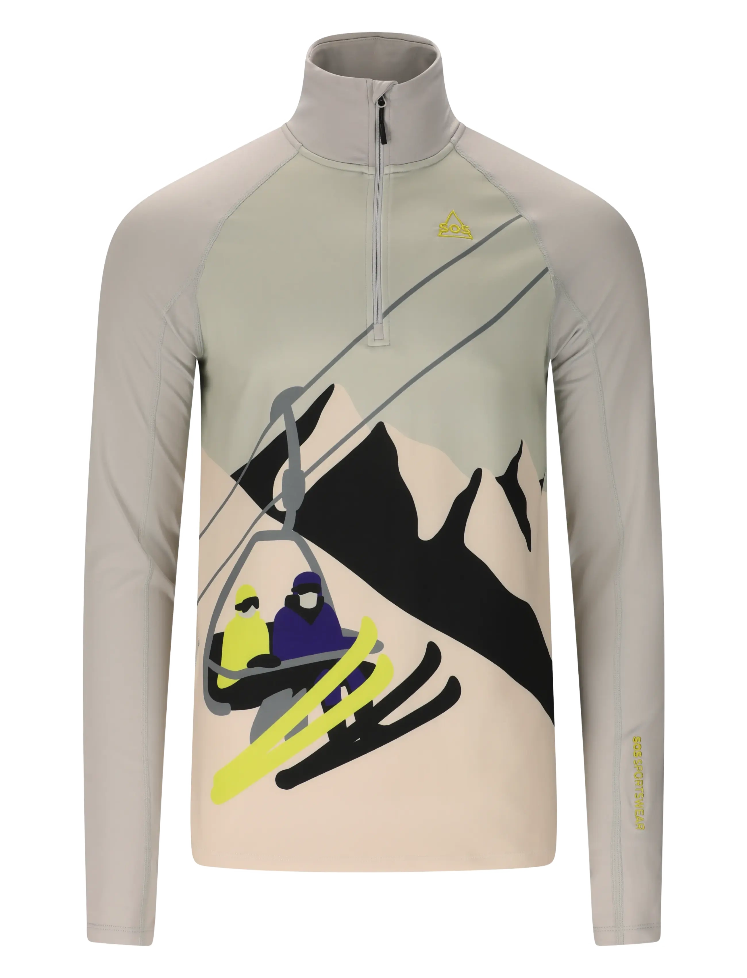 SOS Stratos M Half Zip Printed Midlayer - Tøj - HARBOR MIST / grey
