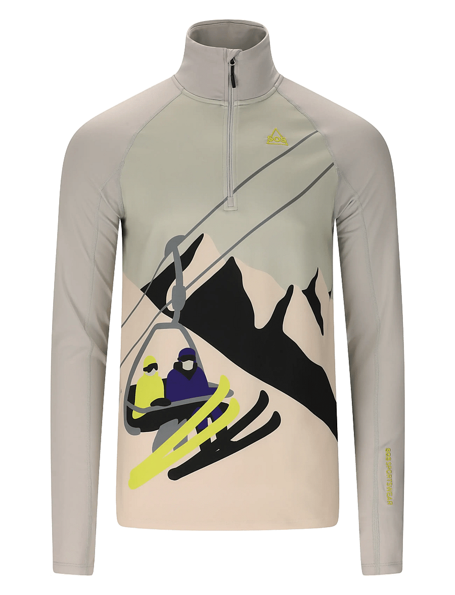 SOS - Stratos M Half Zip Printed Midlayer - harbor mist - 1